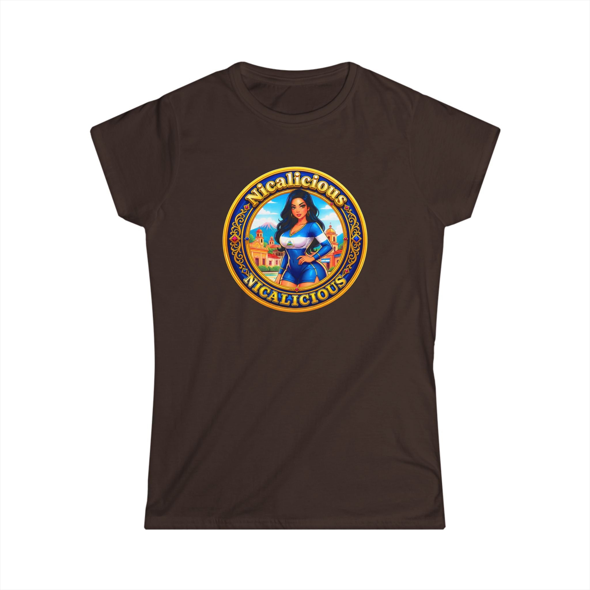 "Nicalicious "Vintage Seal Women's Tee - Retro Latina Pin-Up Graphic Shirt