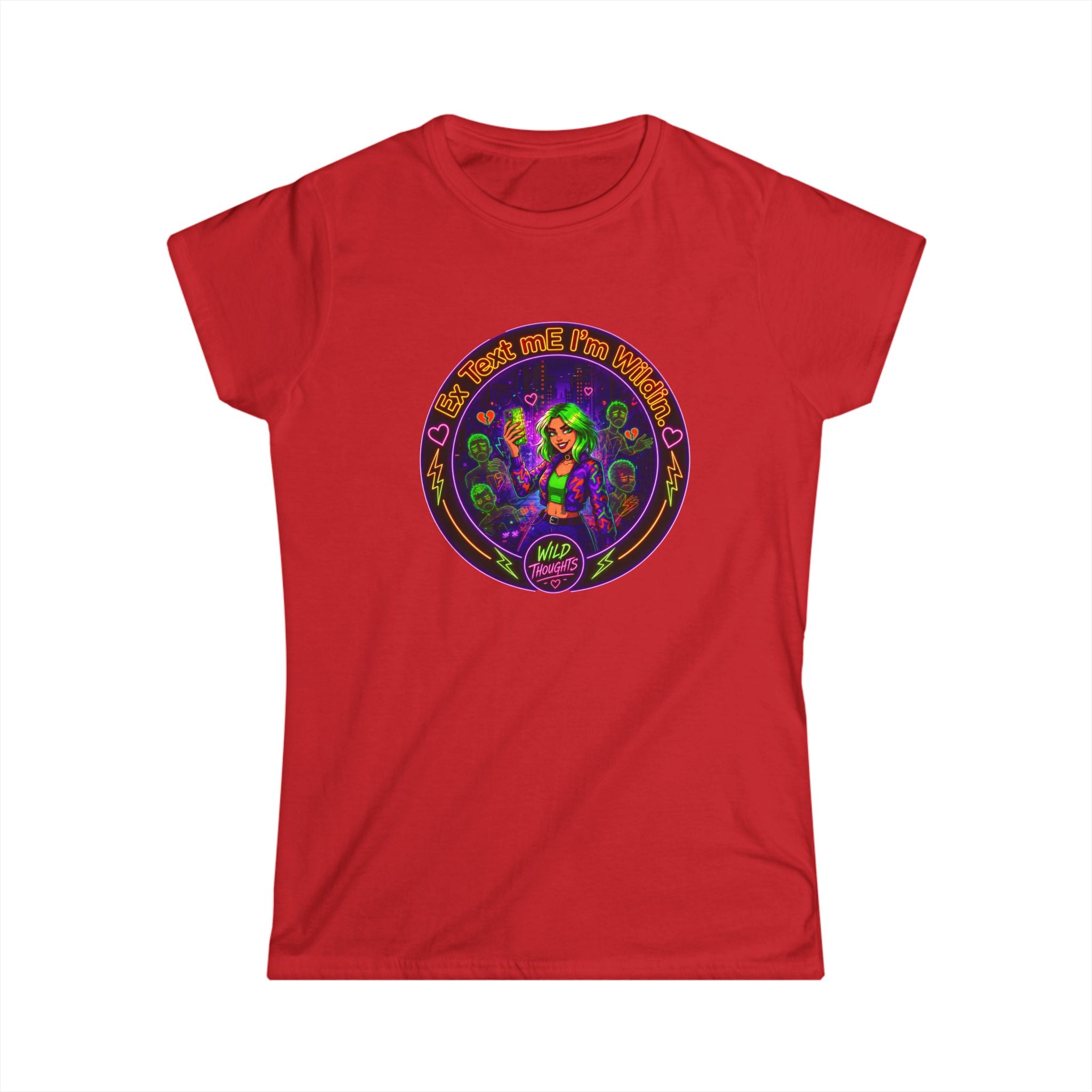 Women's Tee —  'Ex Text Me Im Wilding' Graphic
