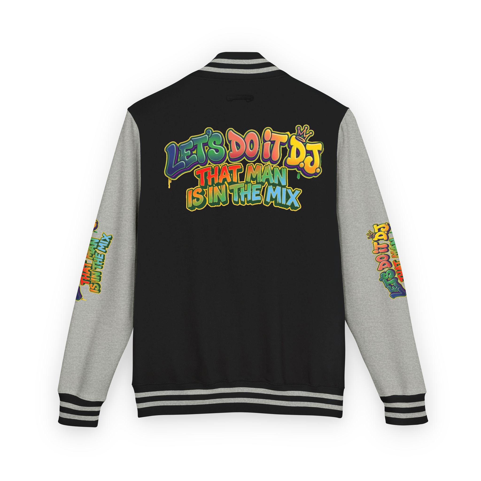 Letterman Jacket — 'Let's Do It' DJ Graphic Varsity Jacket