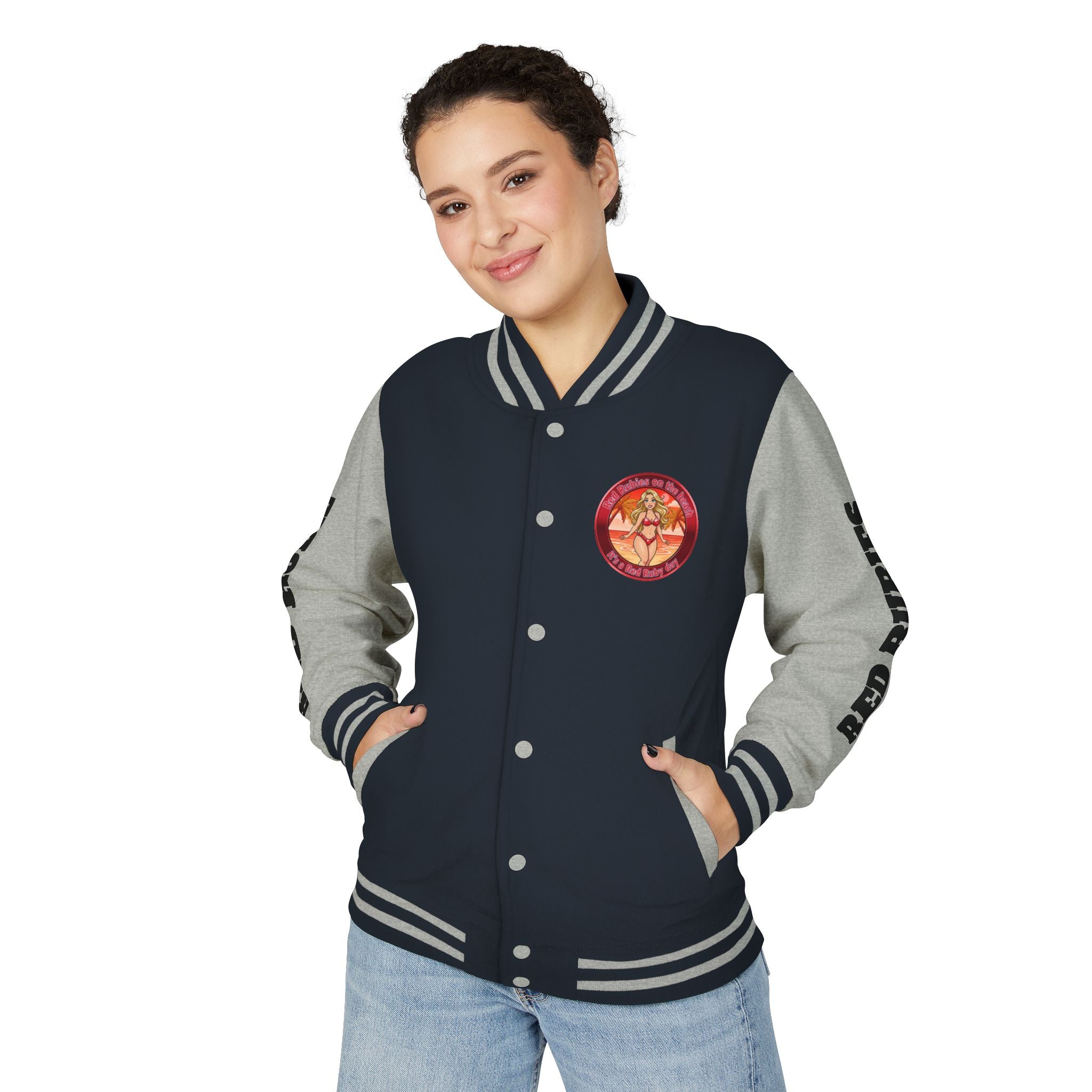 Jacket Letterman Jacket- "It's A Red Rubie Day"