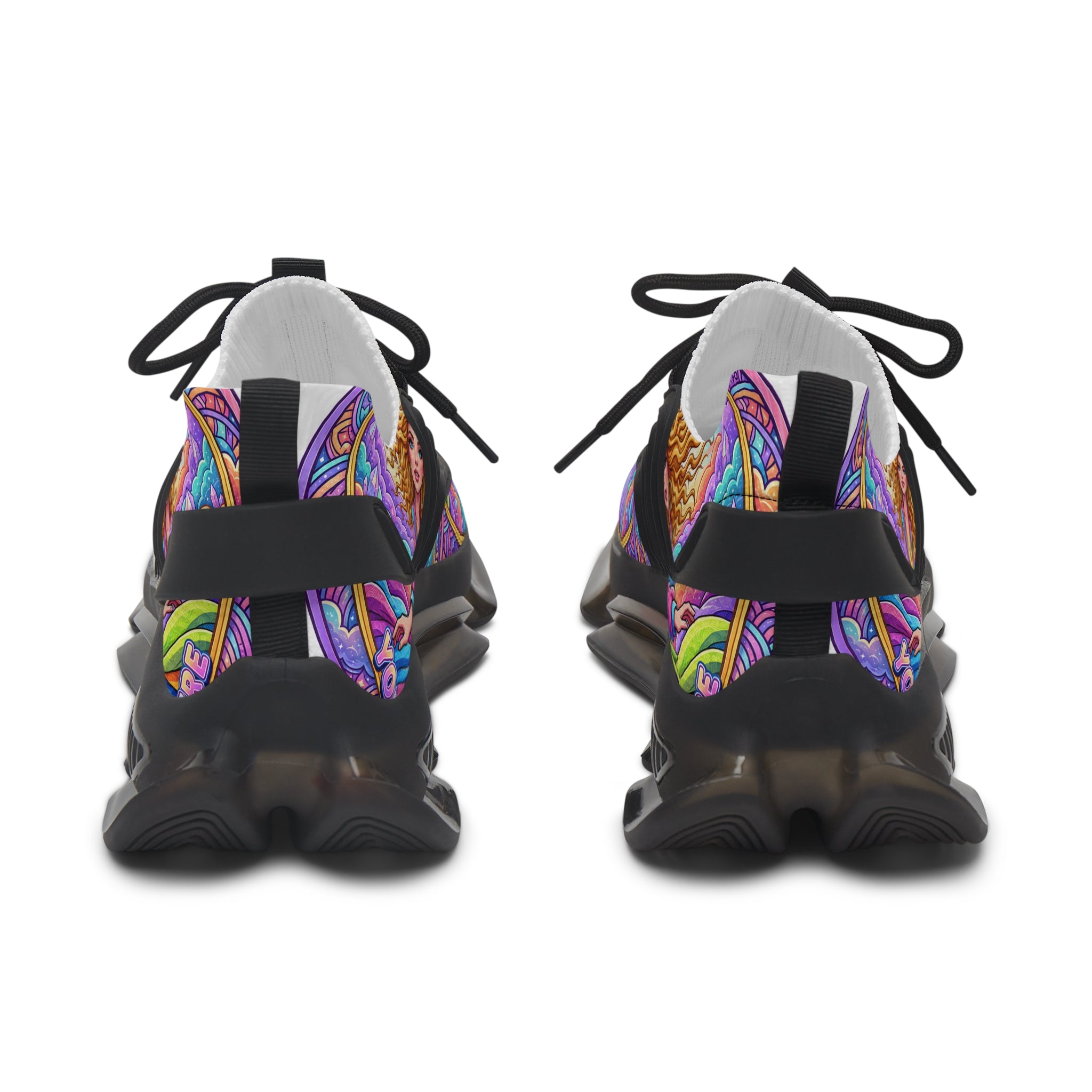 Women's Mesh Sneakers — Colorful Goddess Graphic Athletic Shoes