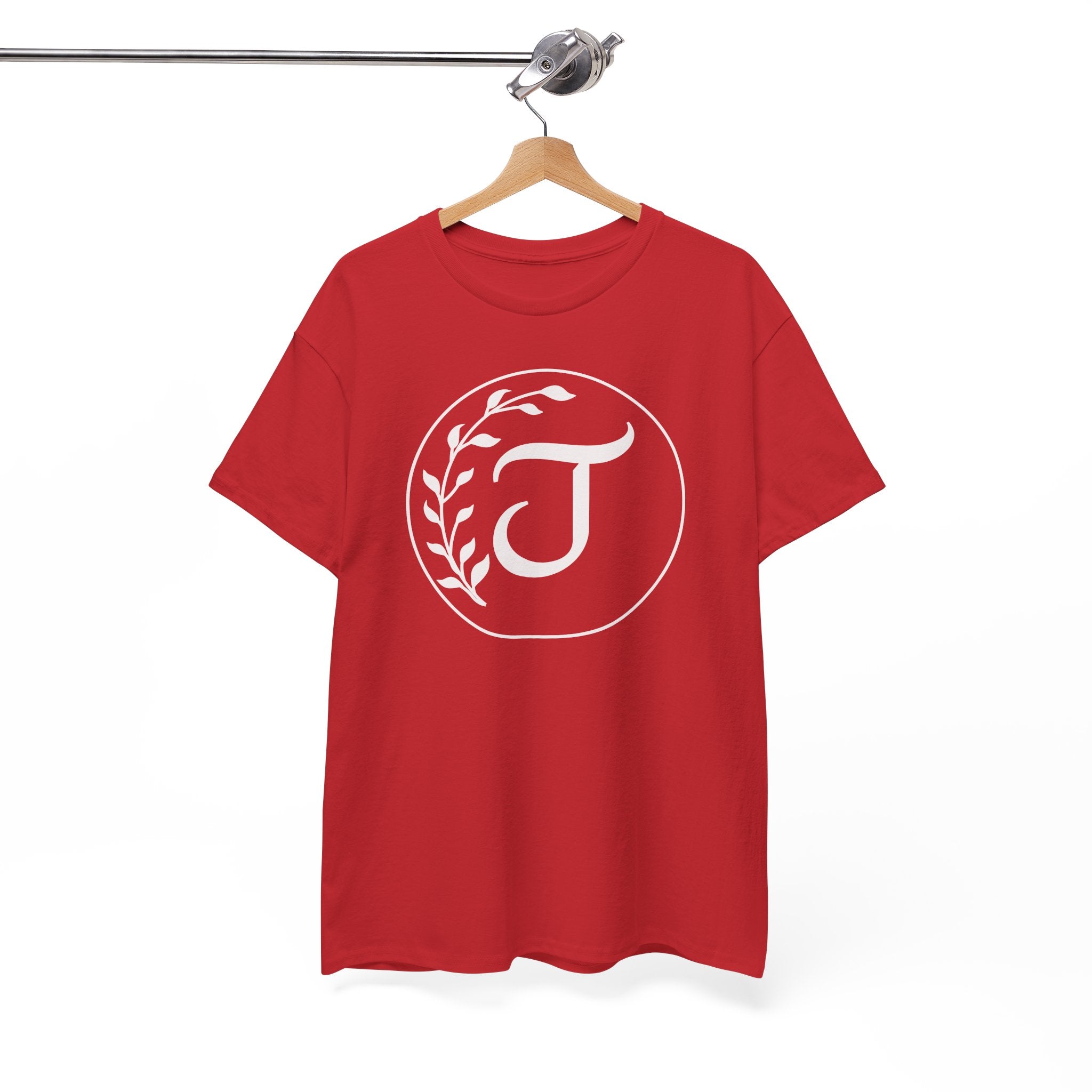 White Tee with Subtle "Floral J " Jesus Christ "— Minimalist Japanese Character T-Shirt