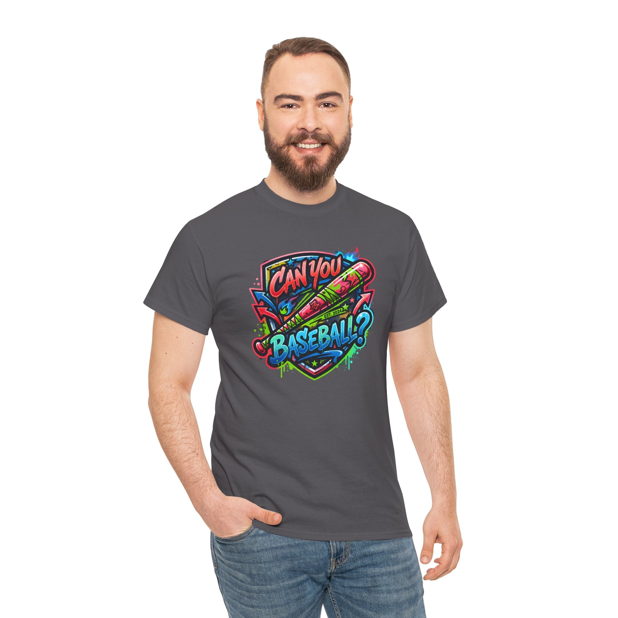 Can You Baseball? T-Shirt — Colorful Retro Baseball Graphic Tee