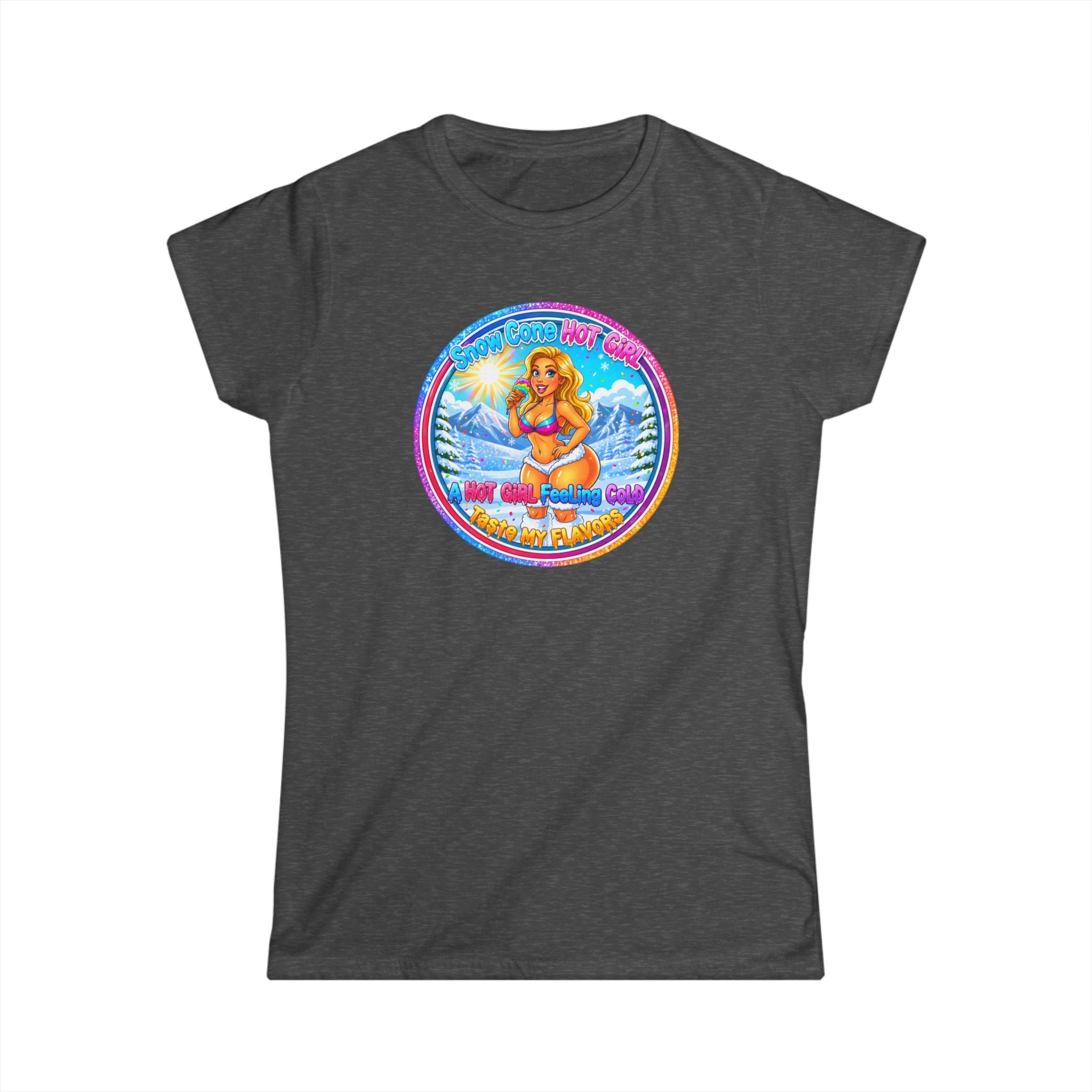 Retro Beach Pinup Tee — "Snow Cone Hot Girl" Women's T-Shirt
