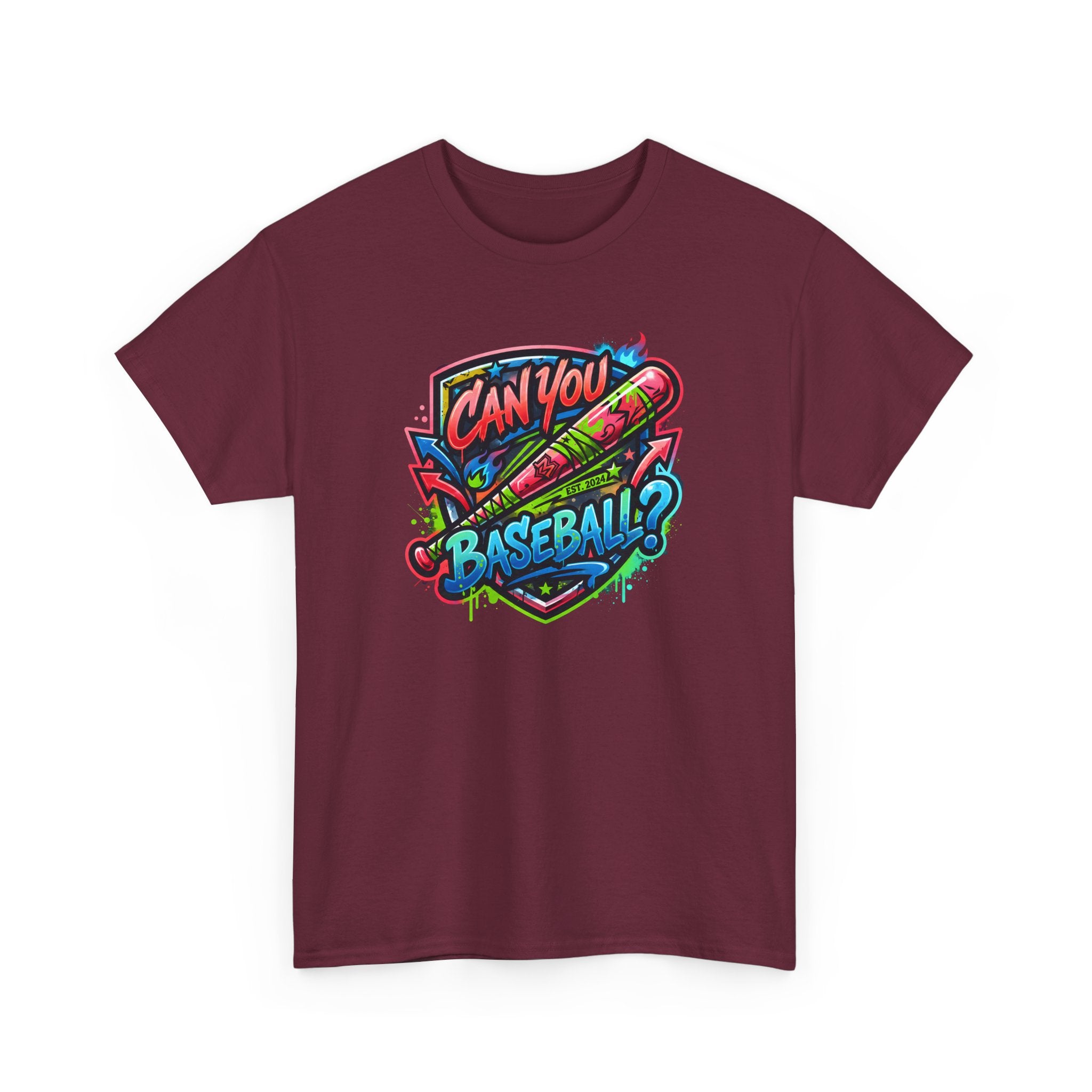 Can You Baseball? T-Shirt — Colorful Retro Baseball Graphic Tee
