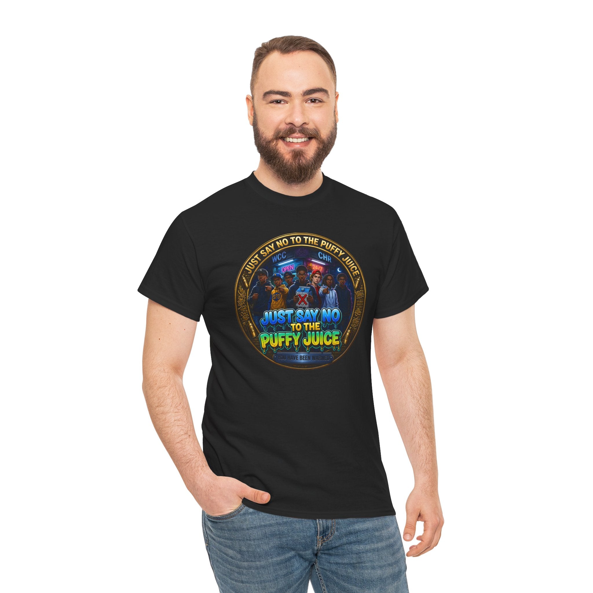 "Just Say No to the Puffy Juice "Tee – Anti-Party Vintage Graphic T-Shirt