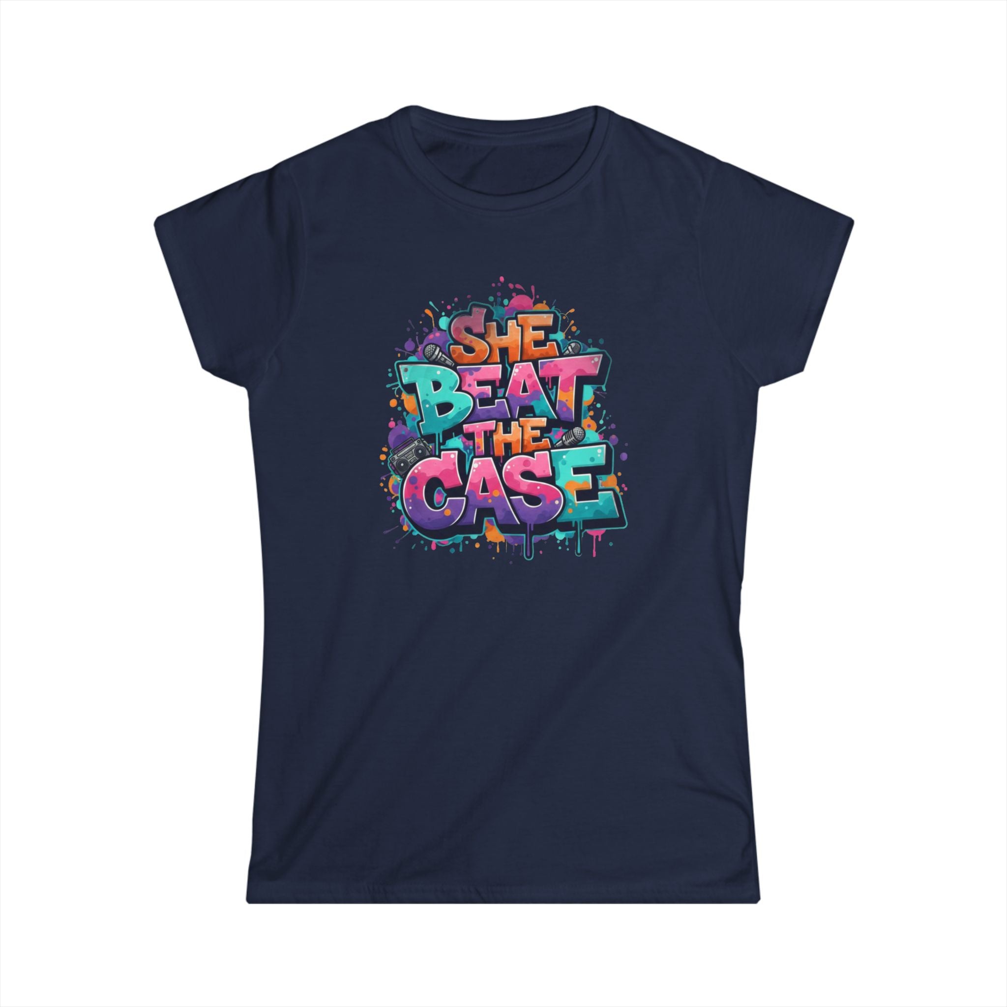 "She Beat the Case" Tee — Bold Graffiti Women’s Victory T-Shirt