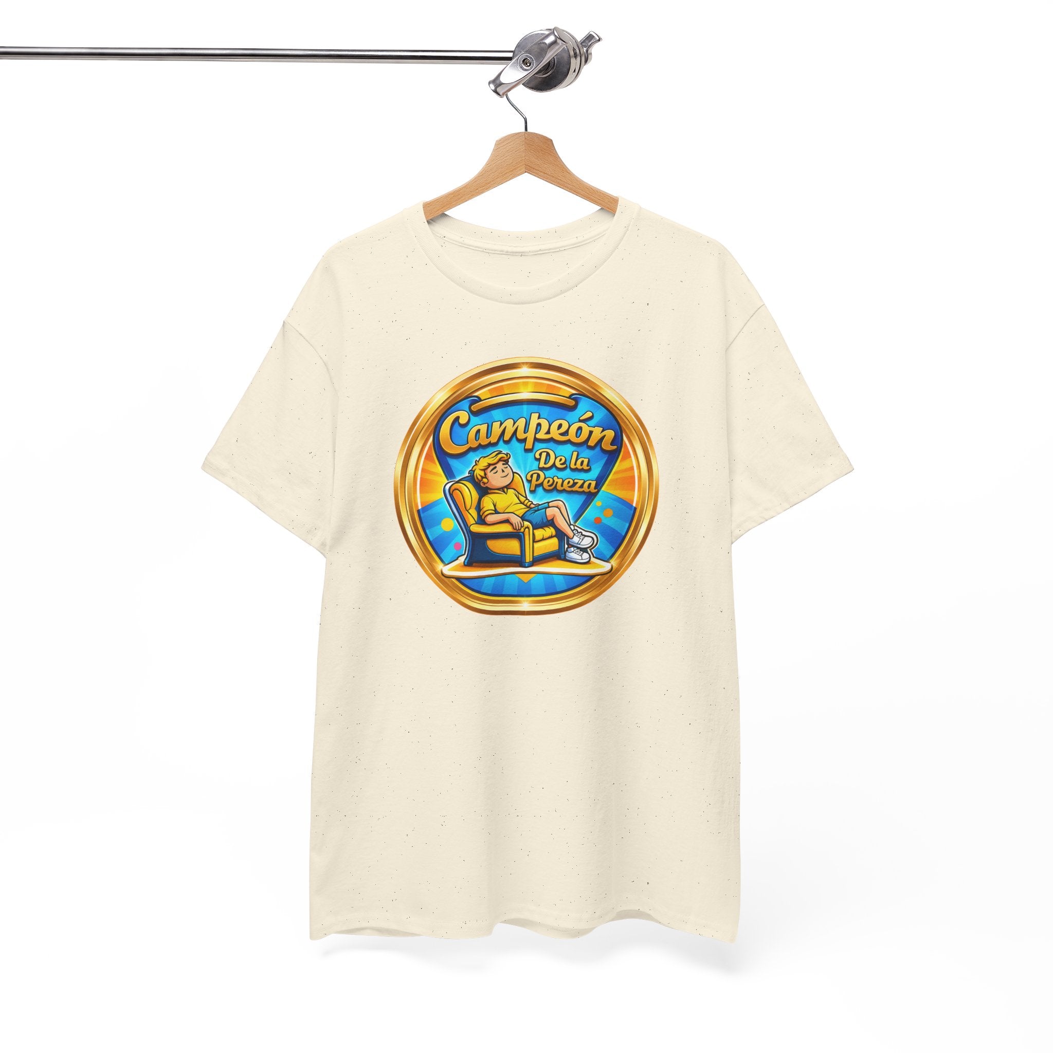 "Campeón De La Pereza" Tee — Gold Badge Adventure T‑Shirt