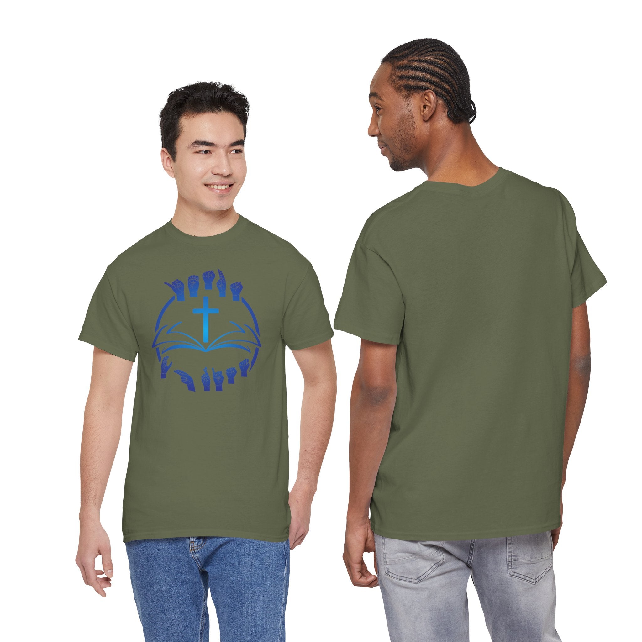 "Christian Bible Cross Sign Language "T-Shirt — Faith Prayer Hands Tee