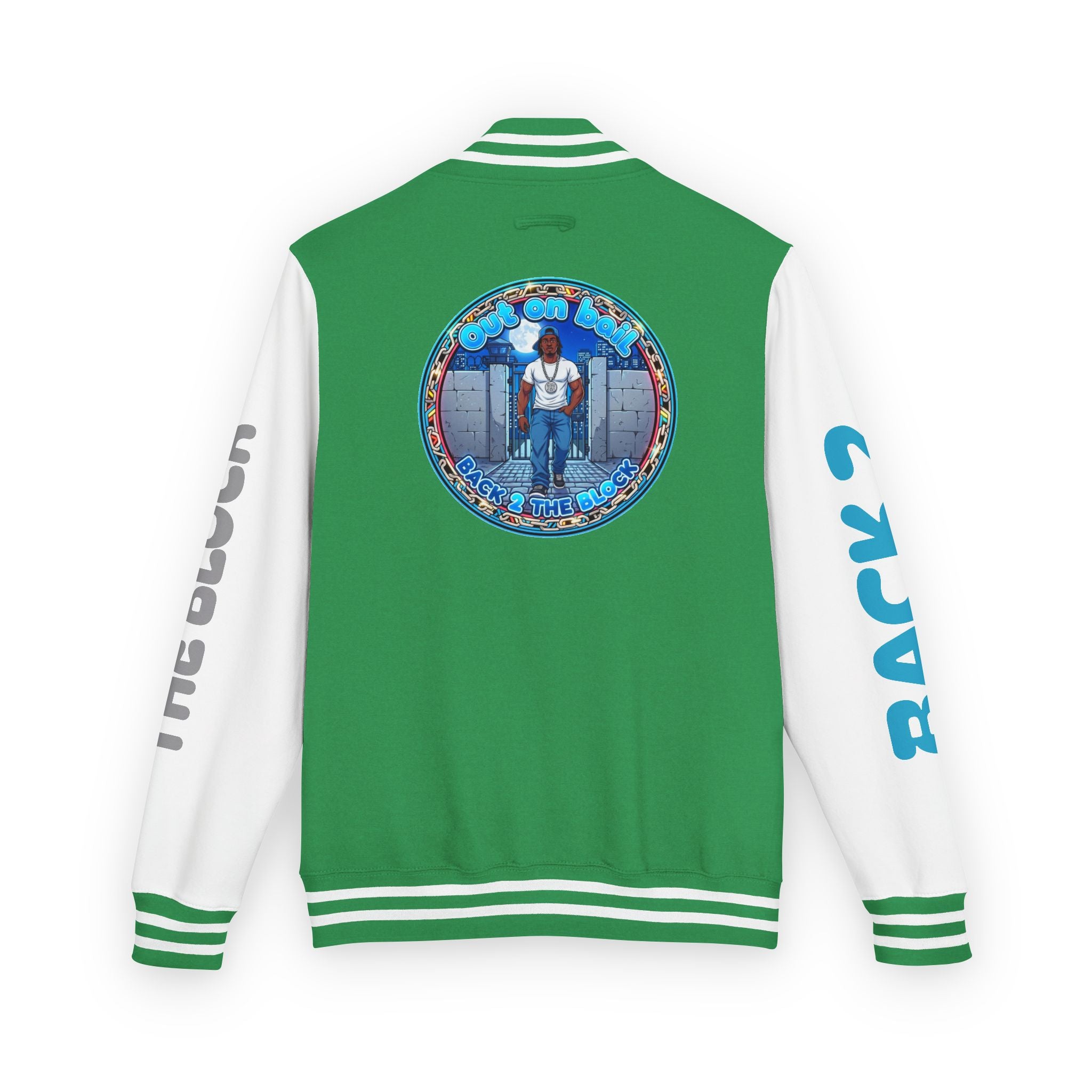 Letterman Jacket — 'Back 2 The Block' Retro Streetwear Patch Jacket