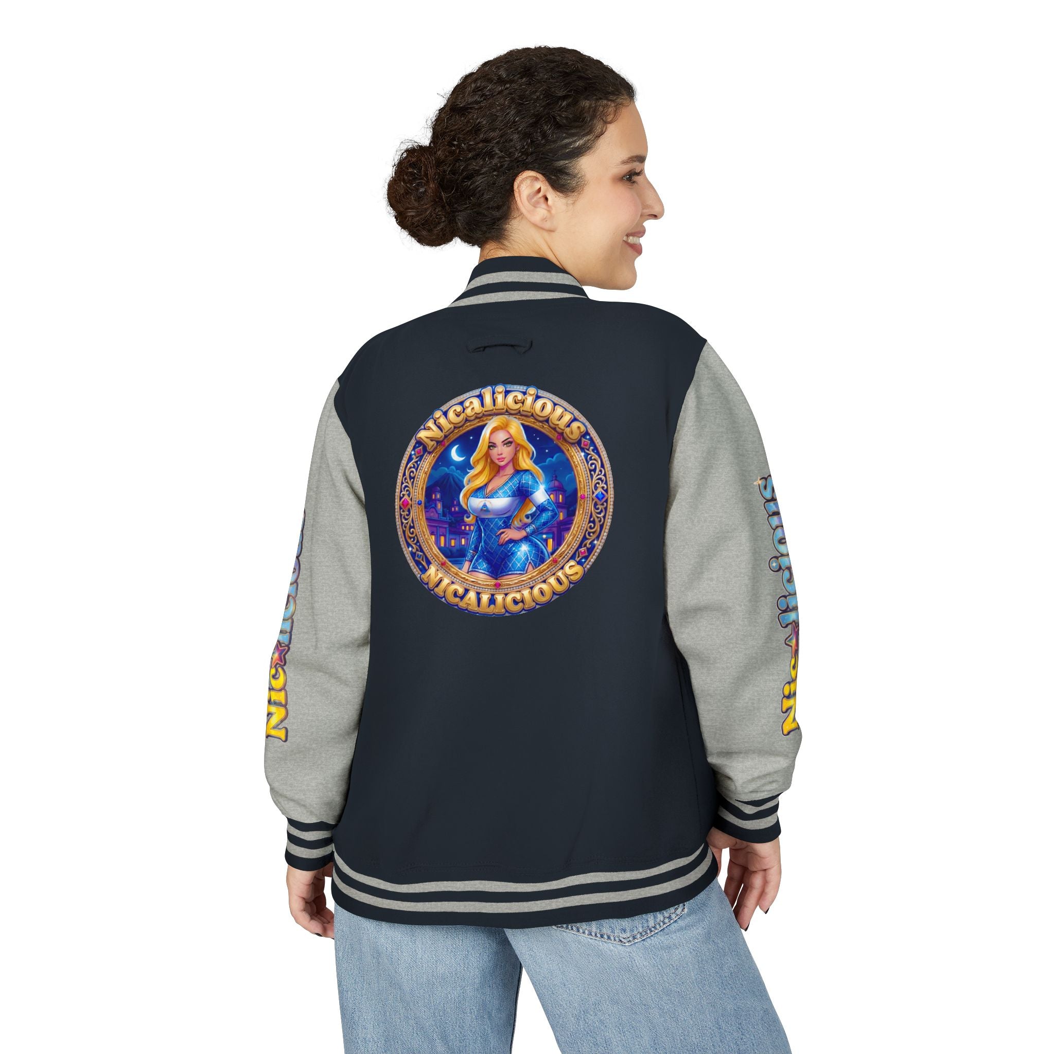 Letterman Jacket — "Nicalicious" Retro Crest Varsity Jacket