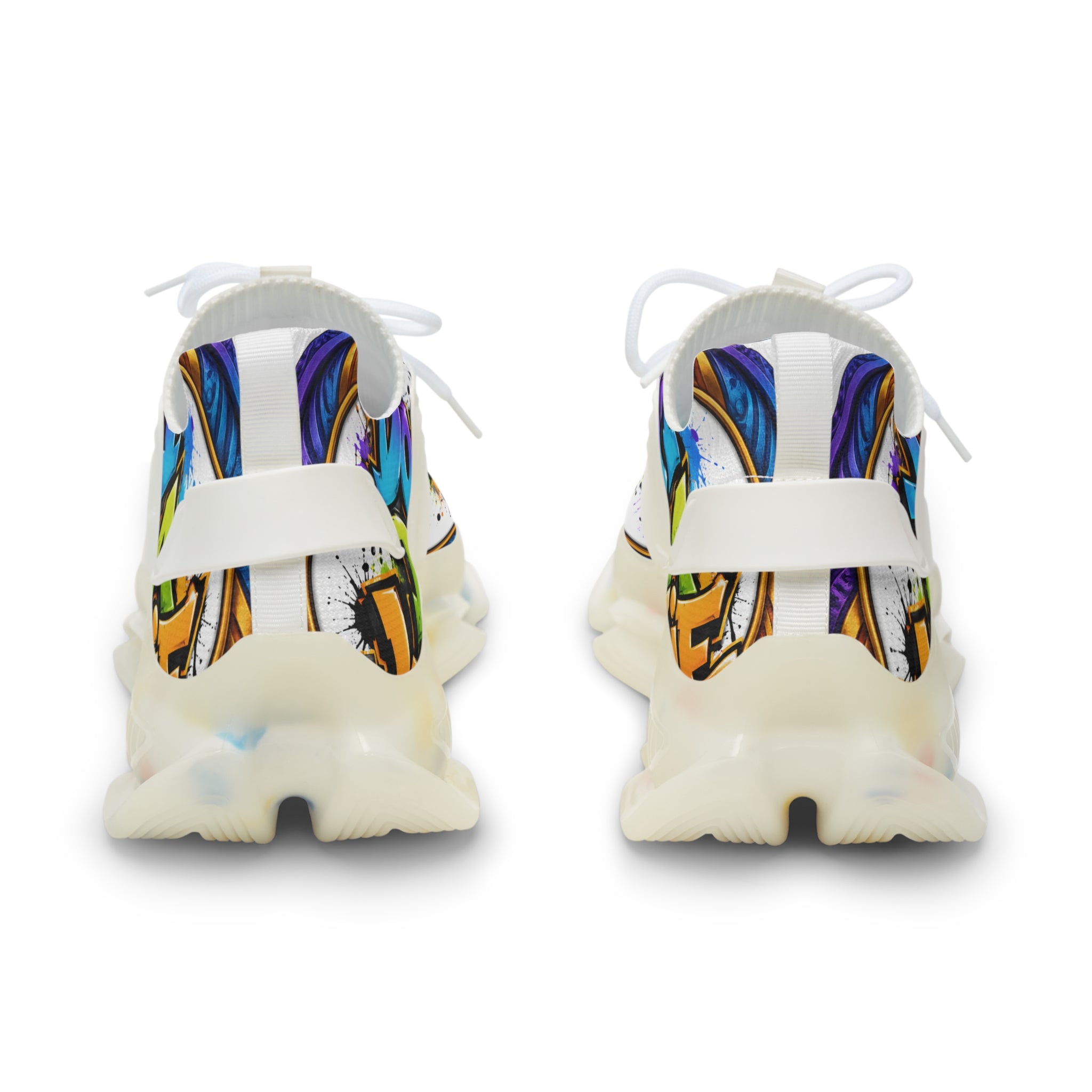 Men's Mesh Sneakers — " Don't Be A Junkie" Colorful 'Don't Be a Junkie' Graffiti Athletic Shoes