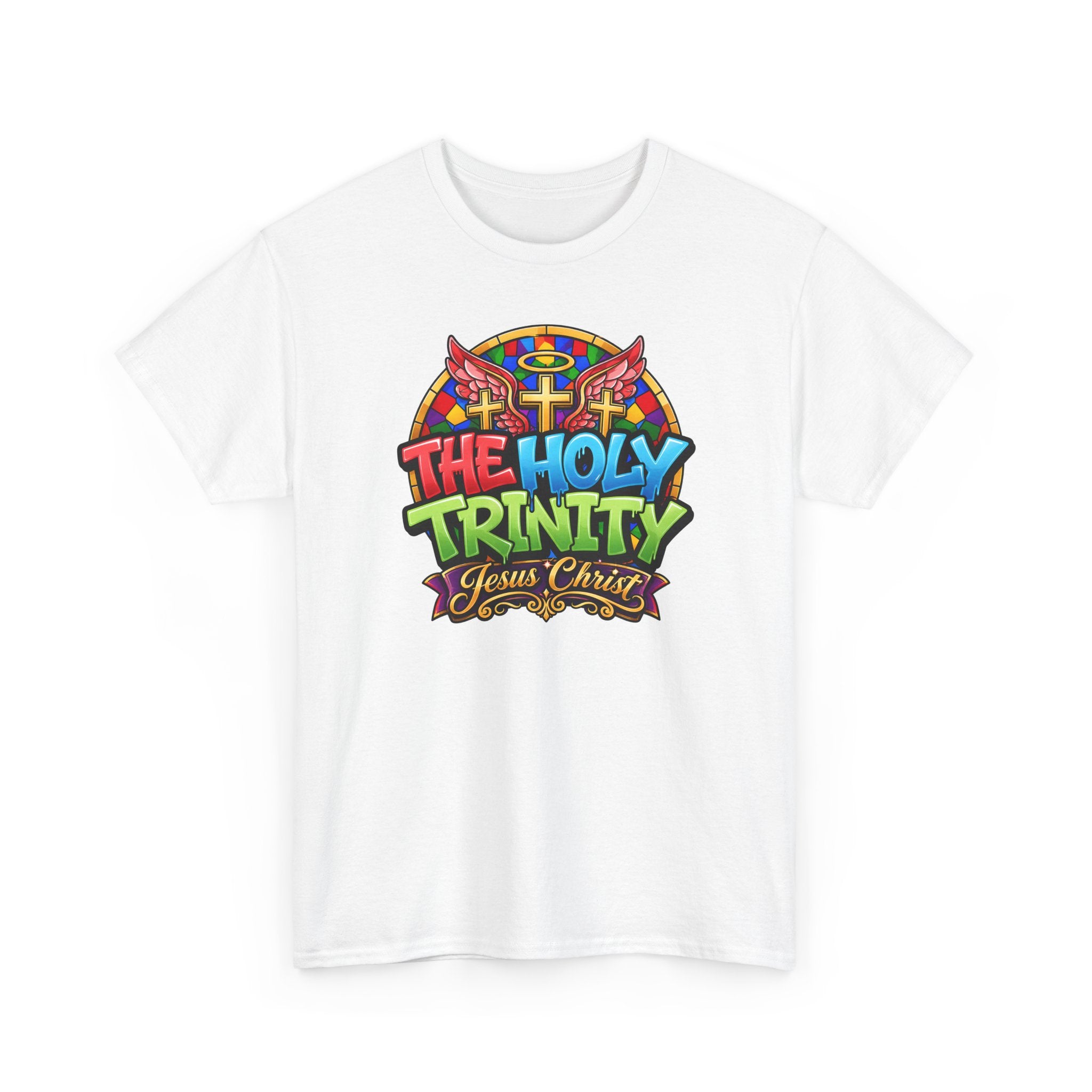 Holy Trinity Graphic Tee — 'The Holy Trinity Jesus Christ' Colorful Faith T-Shirt