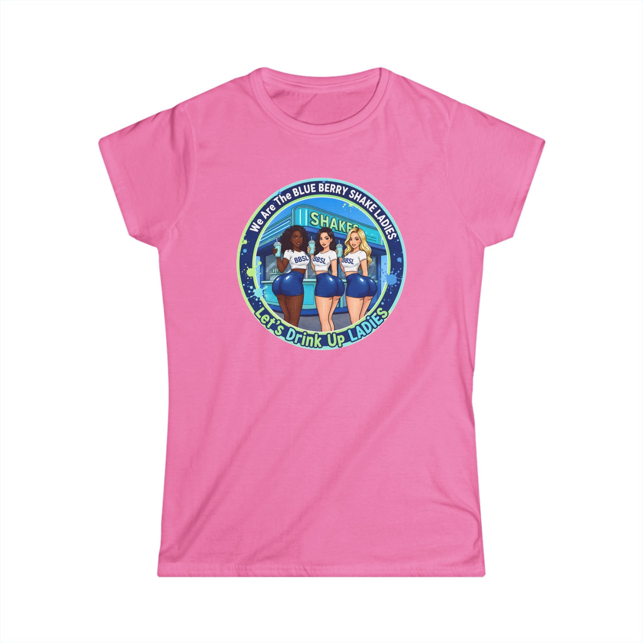 Women's Tee — "We Are The Blueberry Shake Ladies" Retro Graphic