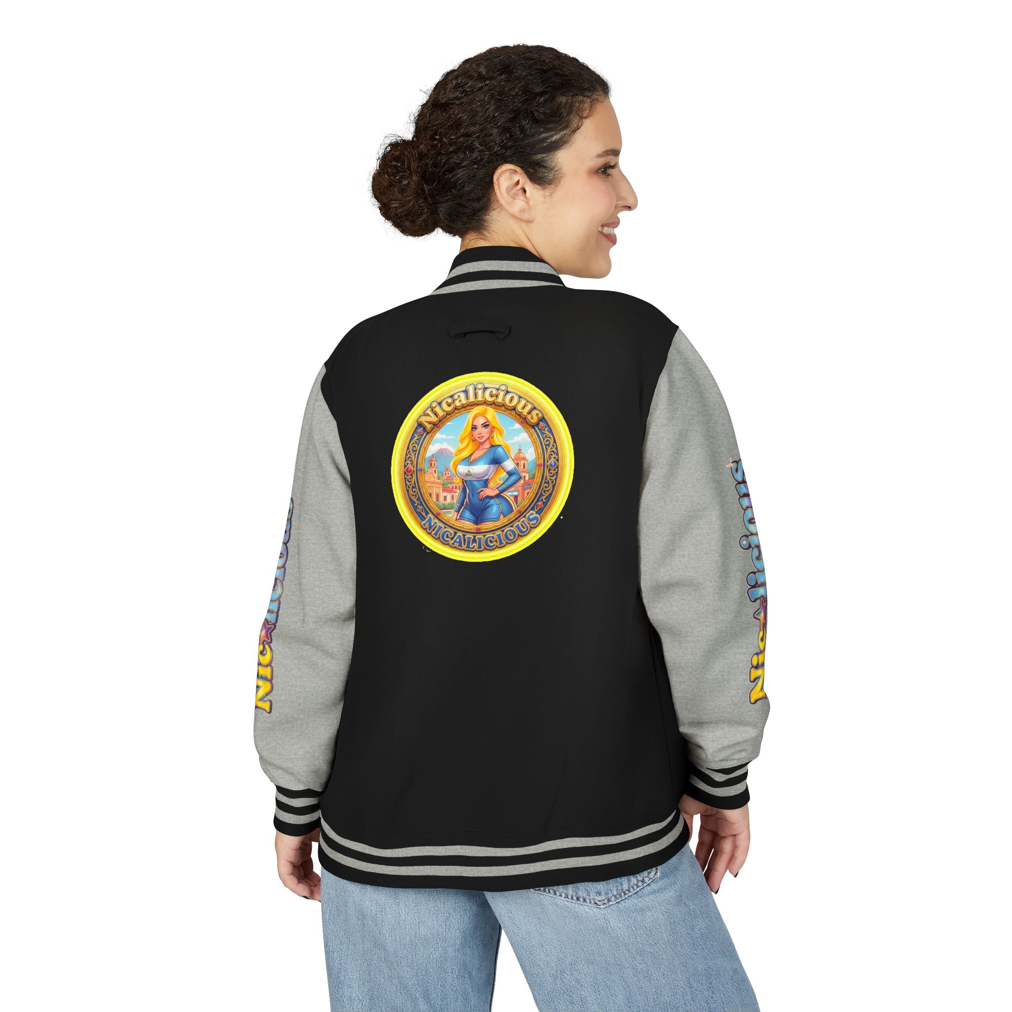 Letterman Jacket — 'Nicalicious' Retro Pinup Logo Varsity Jacket