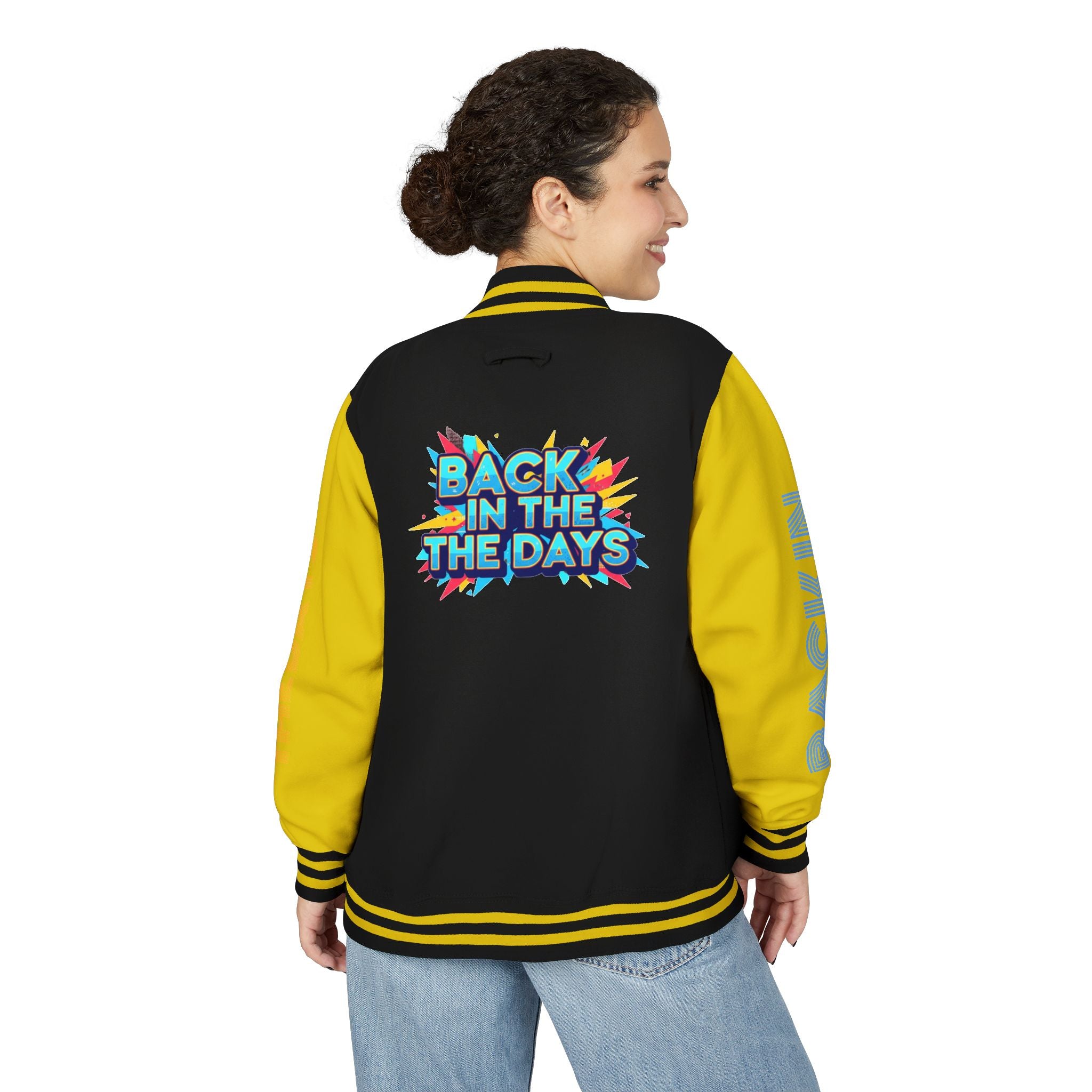 Letterman Jacket — "Back in the Days" Retro Graphic Bomber