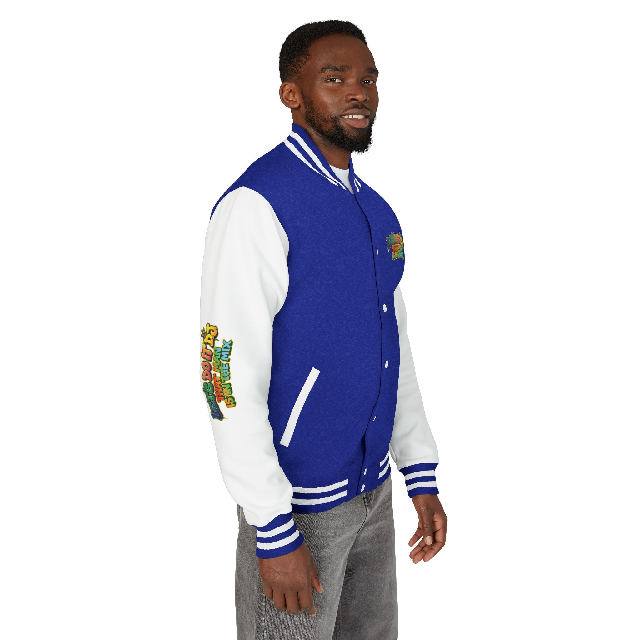 Letterman Jacket — 'Let's Do It' DJ Graphic Varsity Jacket