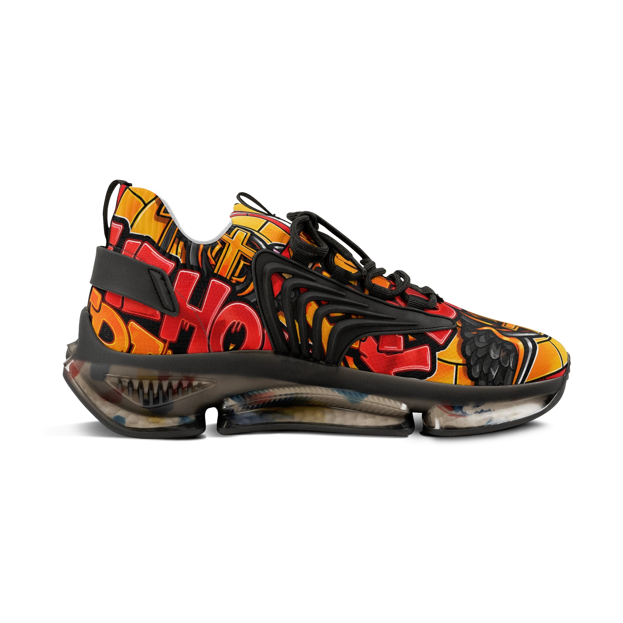 Men's Graphic Sneakers — "Holy Trinity " Bold Cross & Flame Athletic Shoes