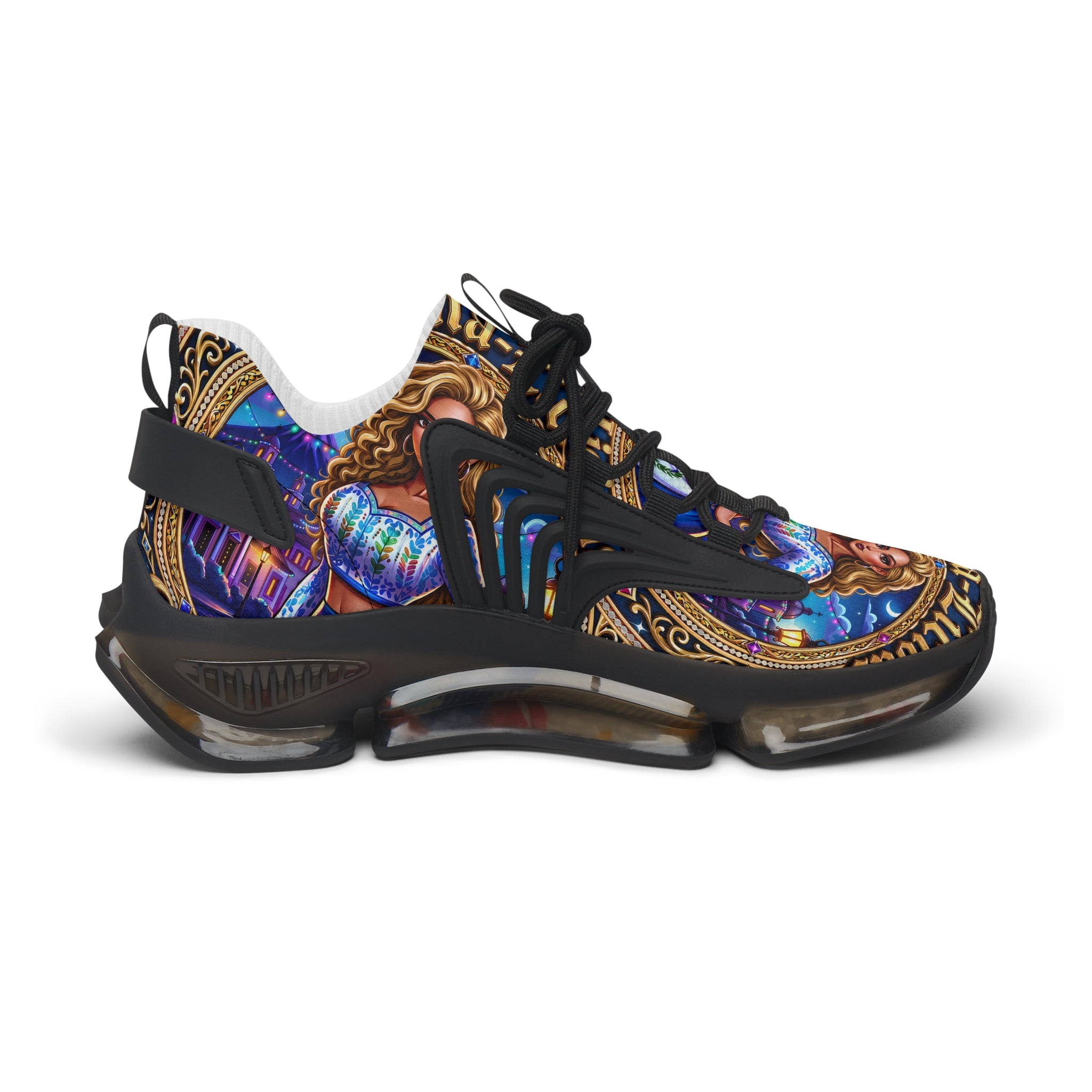 Mesh Sneakers —"Chapina-Licious "Latina Icon Art Print Lightweight Athletic Shoes