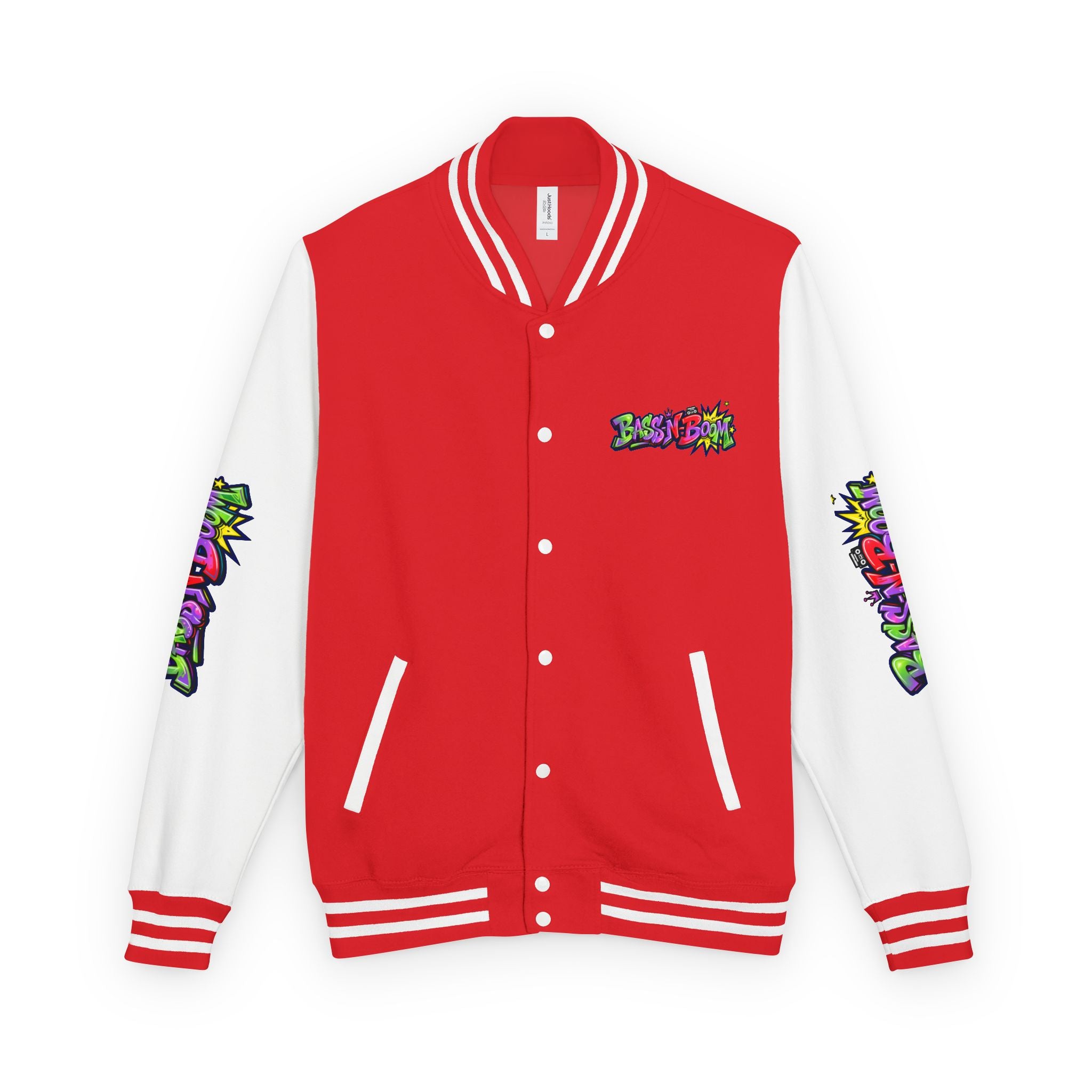 Letterman Jacket — 'Bass N Boom' Graffiti Bomber