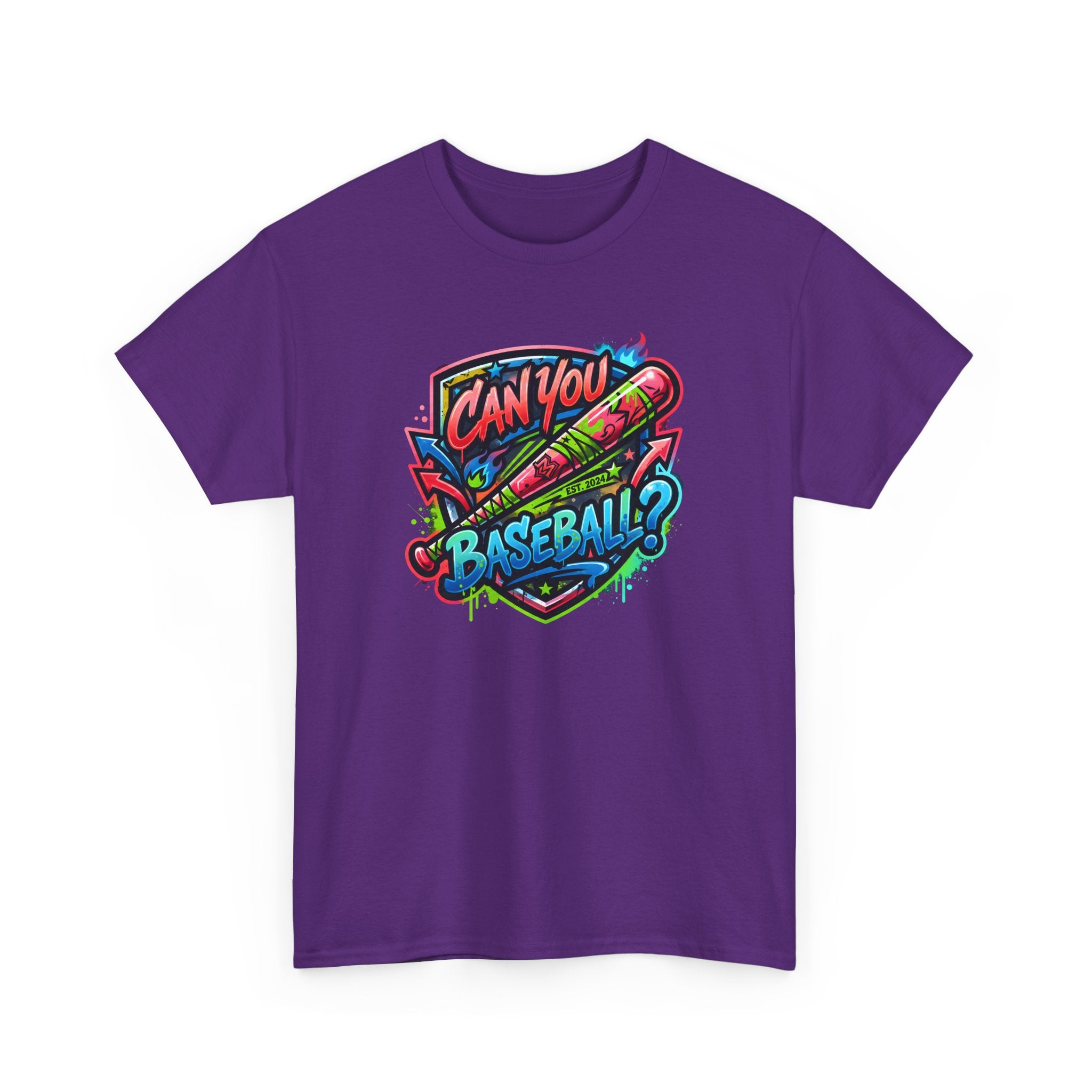 Can You Baseball? T-Shirt — Colorful Retro Baseball Graphic Tee