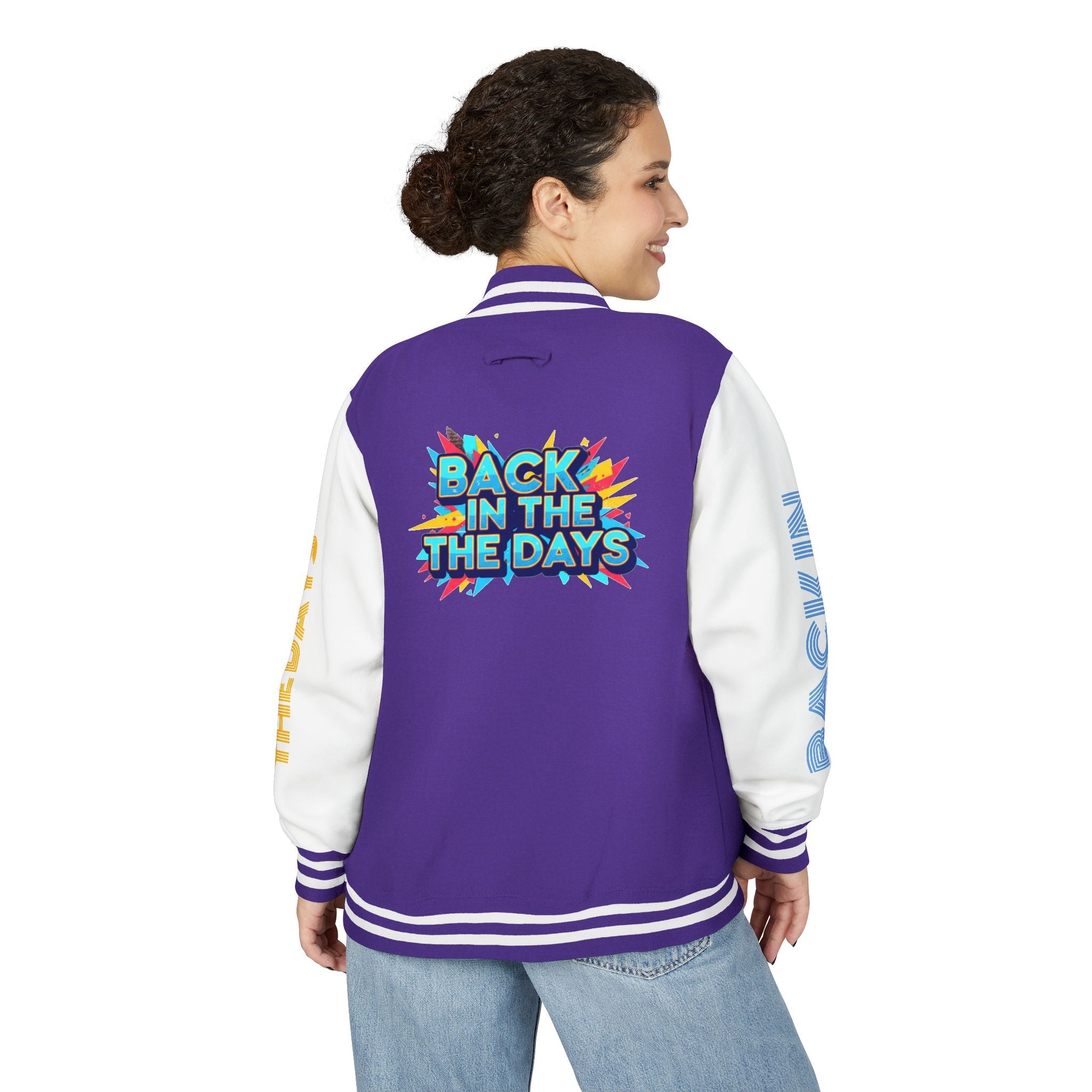 Letterman Jacket — "Back in the Days" Retro Graphic Bomber