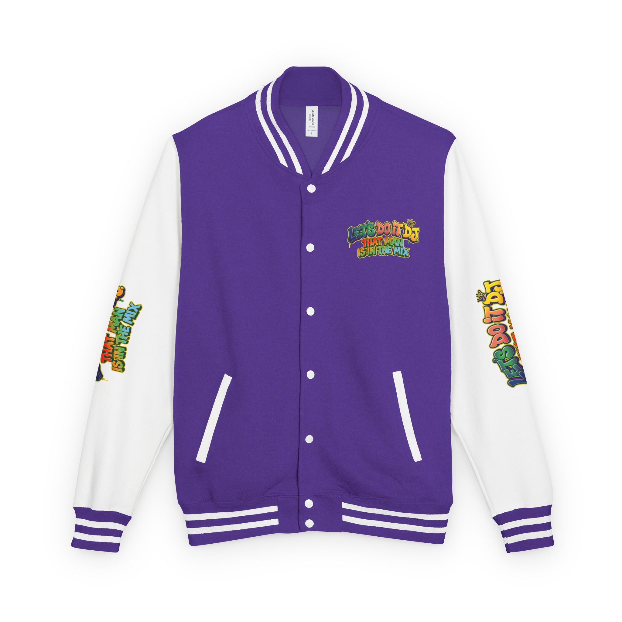 Letterman Jacket — 'Let's Do It' DJ Graphic Varsity Jacket