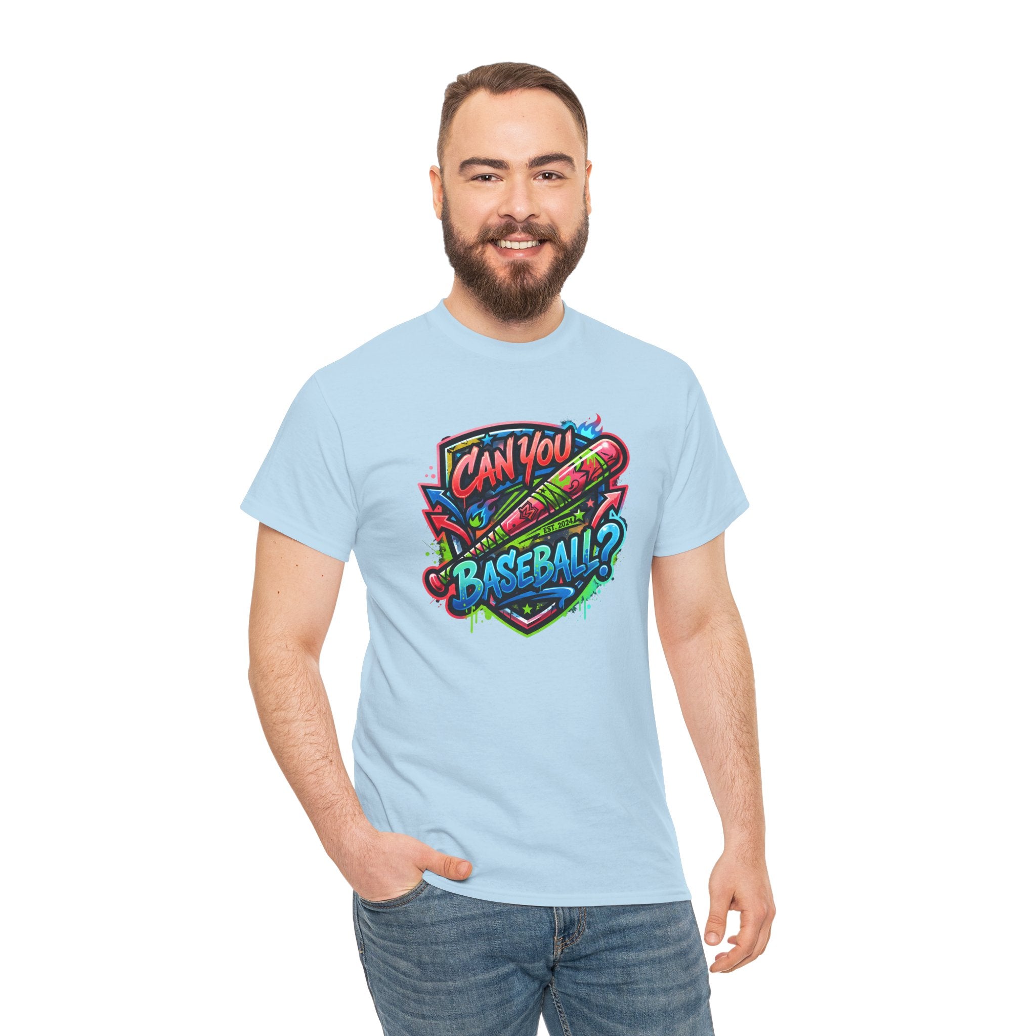 Can You Baseball? T-Shirt — Colorful Retro Baseball Graphic Tee