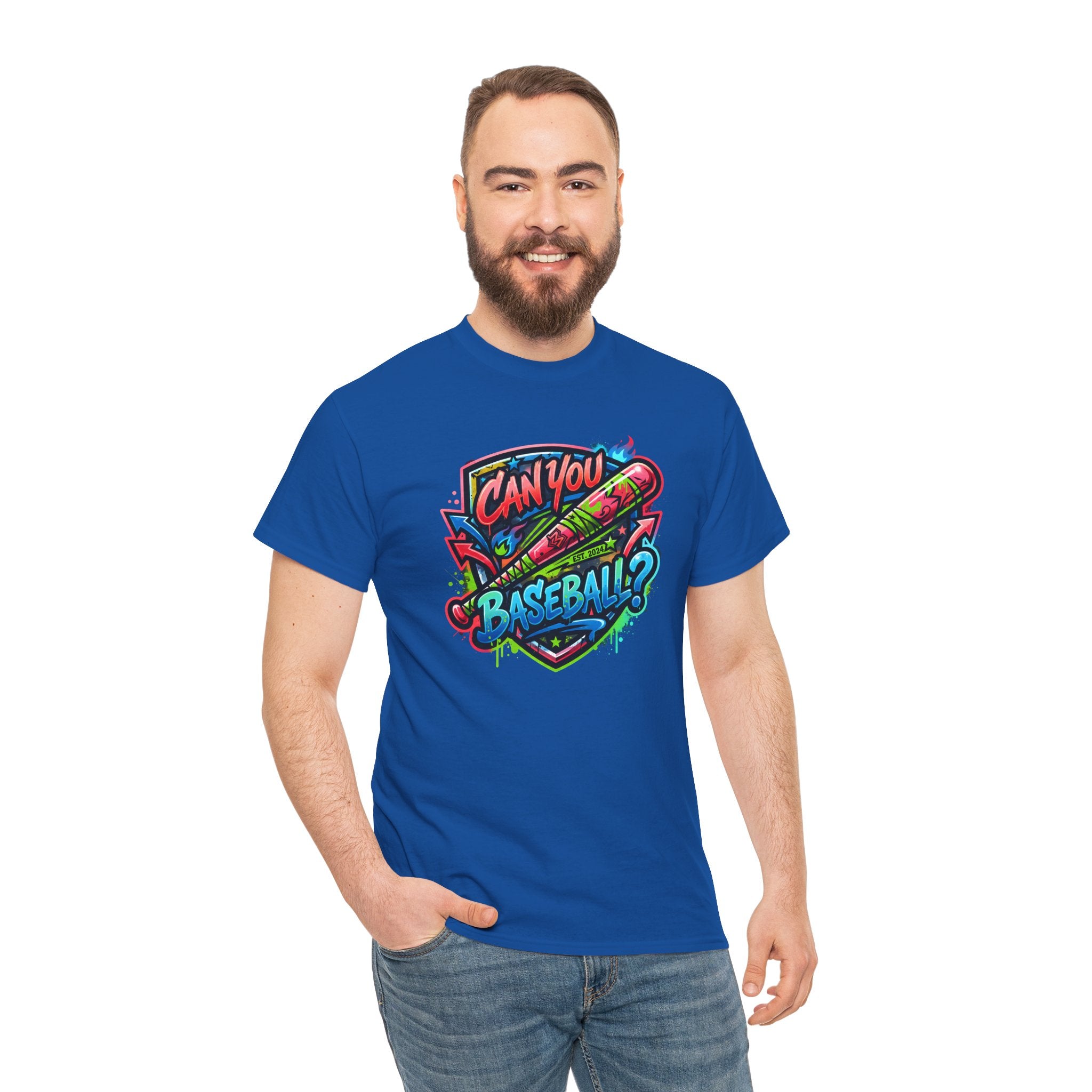 Can You Baseball? T-Shirt — Colorful Retro Baseball Graphic Tee