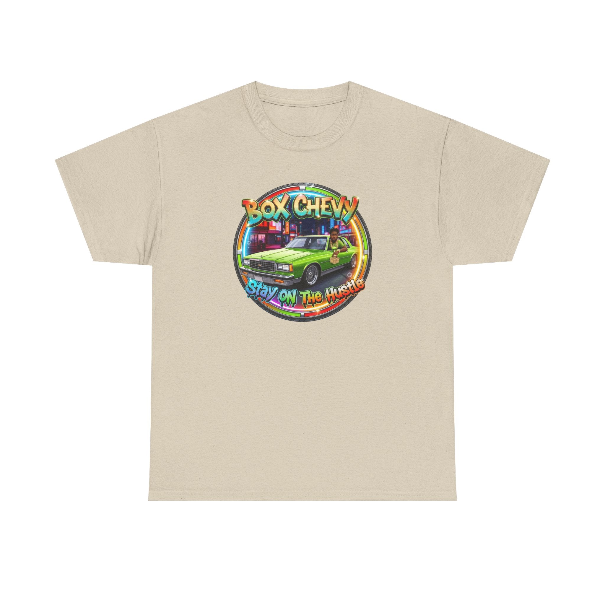 Vintage Chevy Truck Tee — "Box Chevy Stay On The Hustle" Retro Car Graphic Shirt