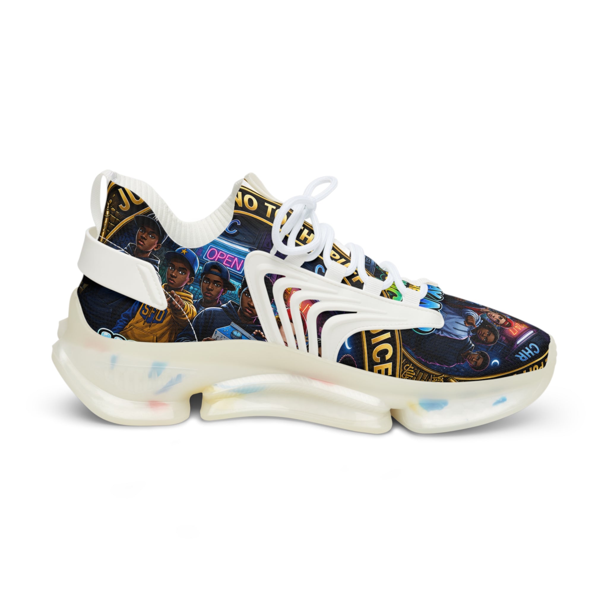 Mesh Sneakers — "Just Say No To The Puffy Juice"" Graphic Runner