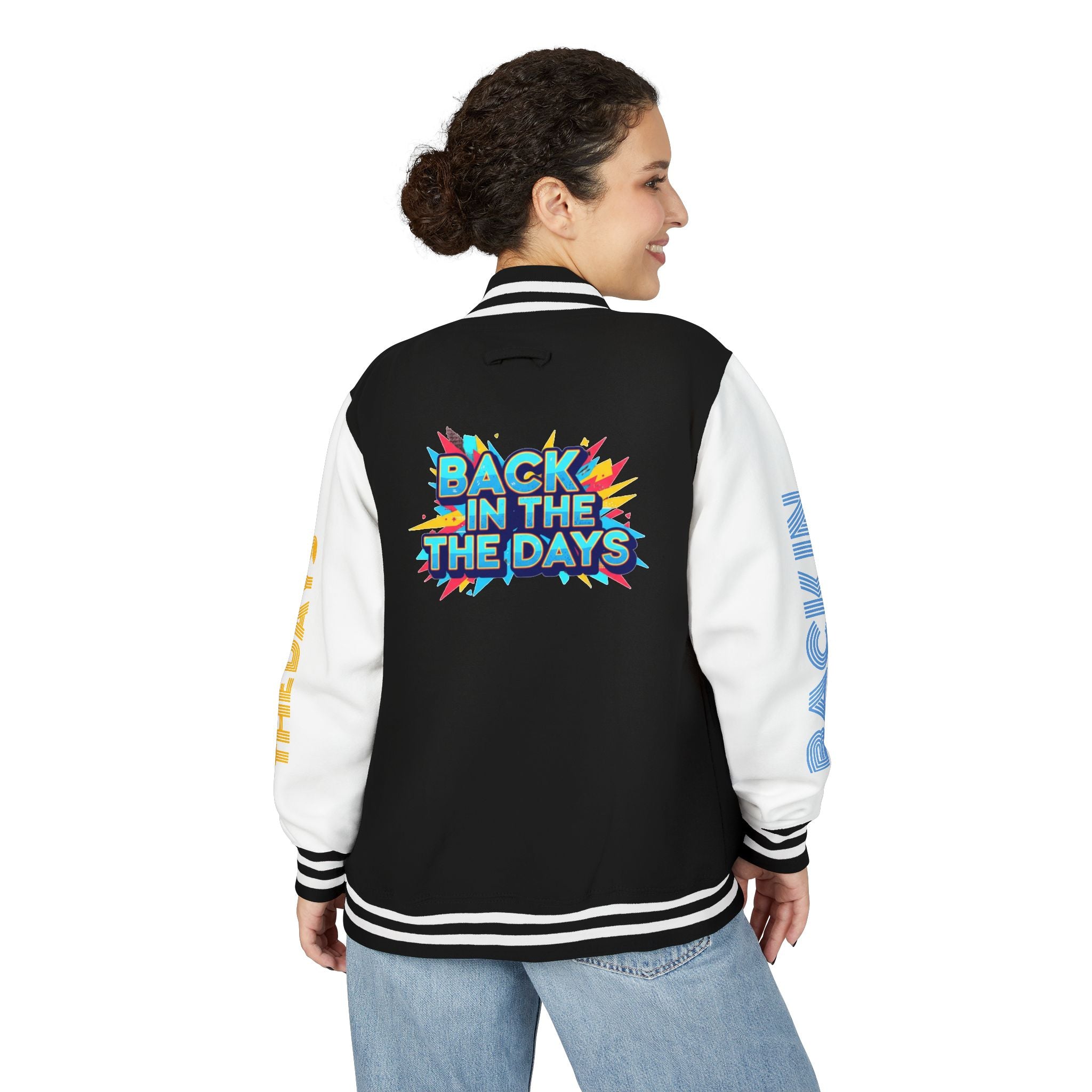 Letterman Jacket — "Back in the Days" Retro Graphic Bomber
