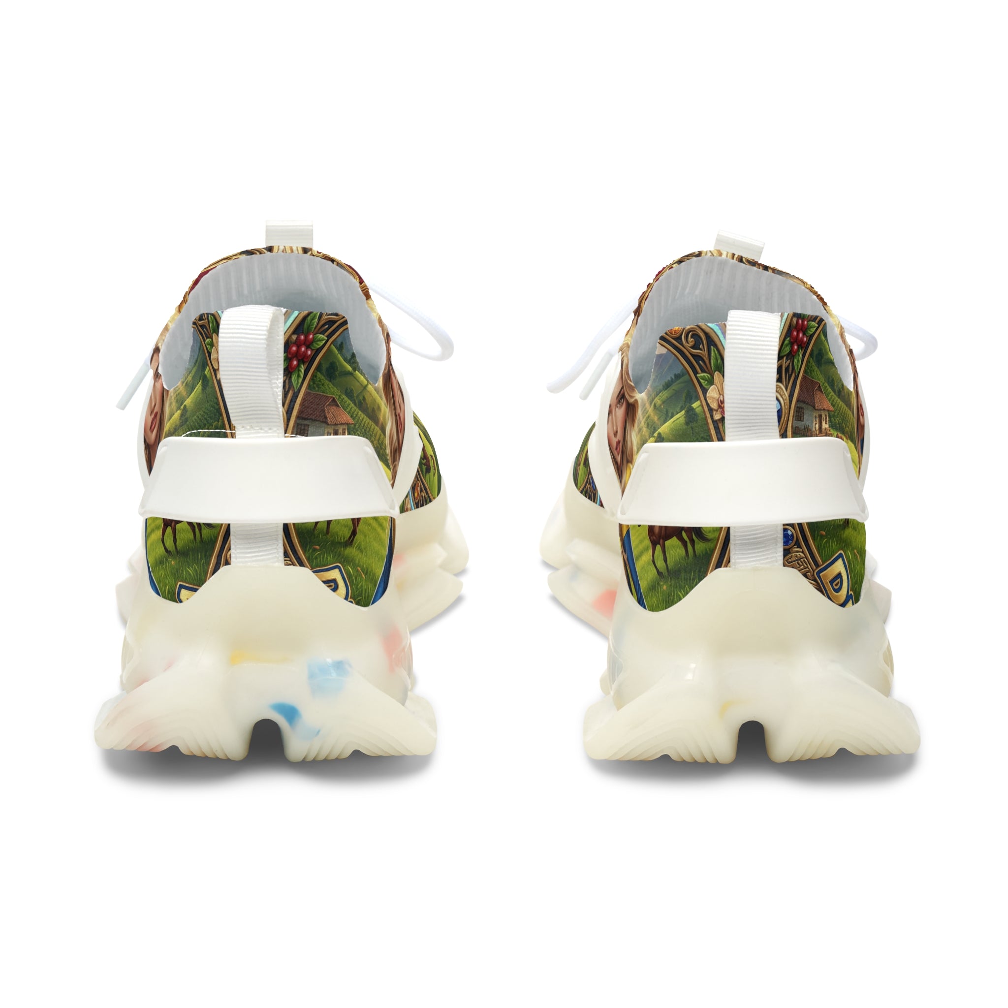 Women's Mesh Sneakers —"La Dura De Colombia " Vintage Country Girl Graphic Athletic Shoes