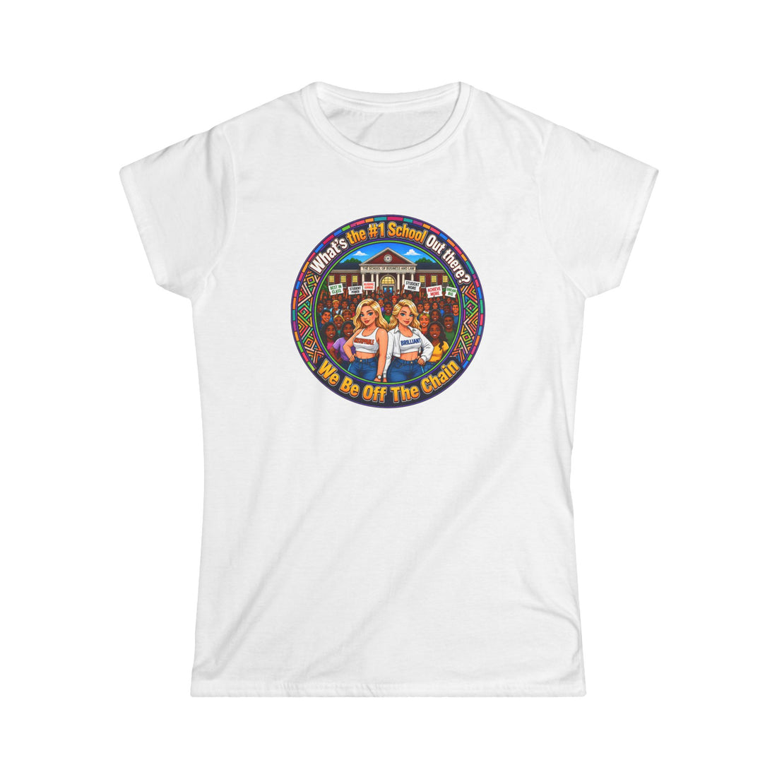 Vintage Cheerleader T‑Shirt - "Whats the #1 School Out There" Retro Campus Tee