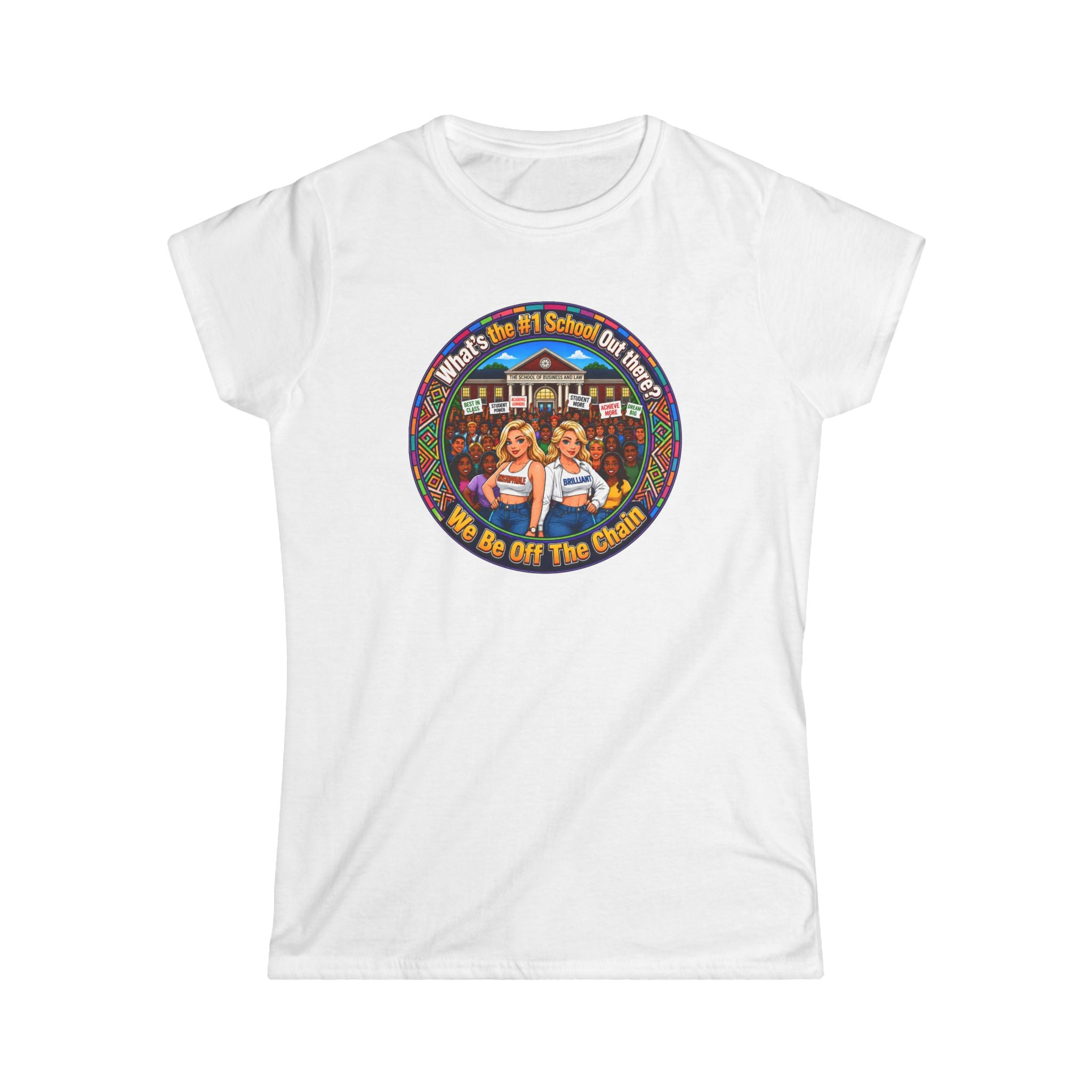 Vintage Cheerleader T‑Shirt - "Whats the #1 School Out There" Retro Campus Tee