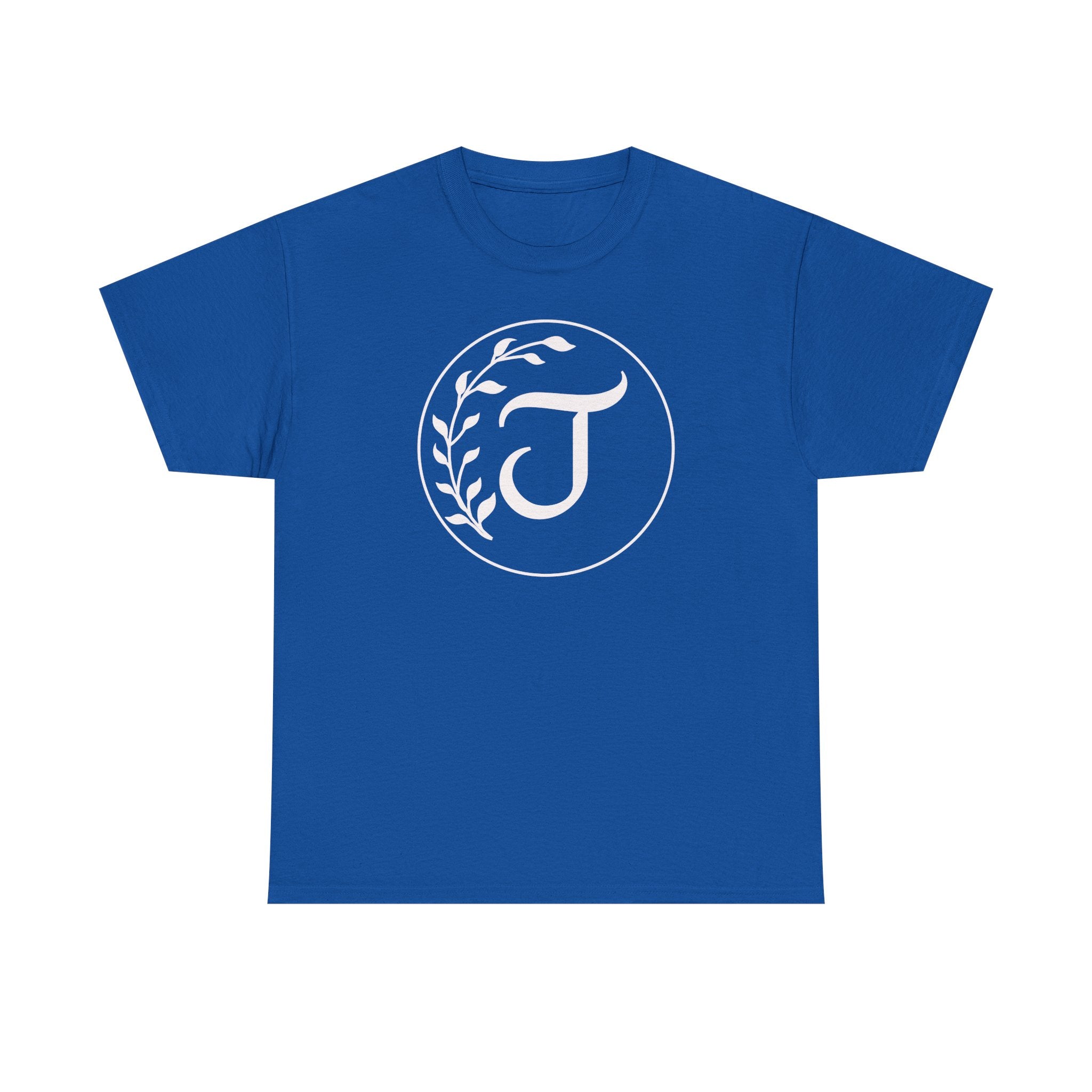 White Tee with Subtle "Floral J " Jesus Christ "— Minimalist Japanese Character T-Shirt