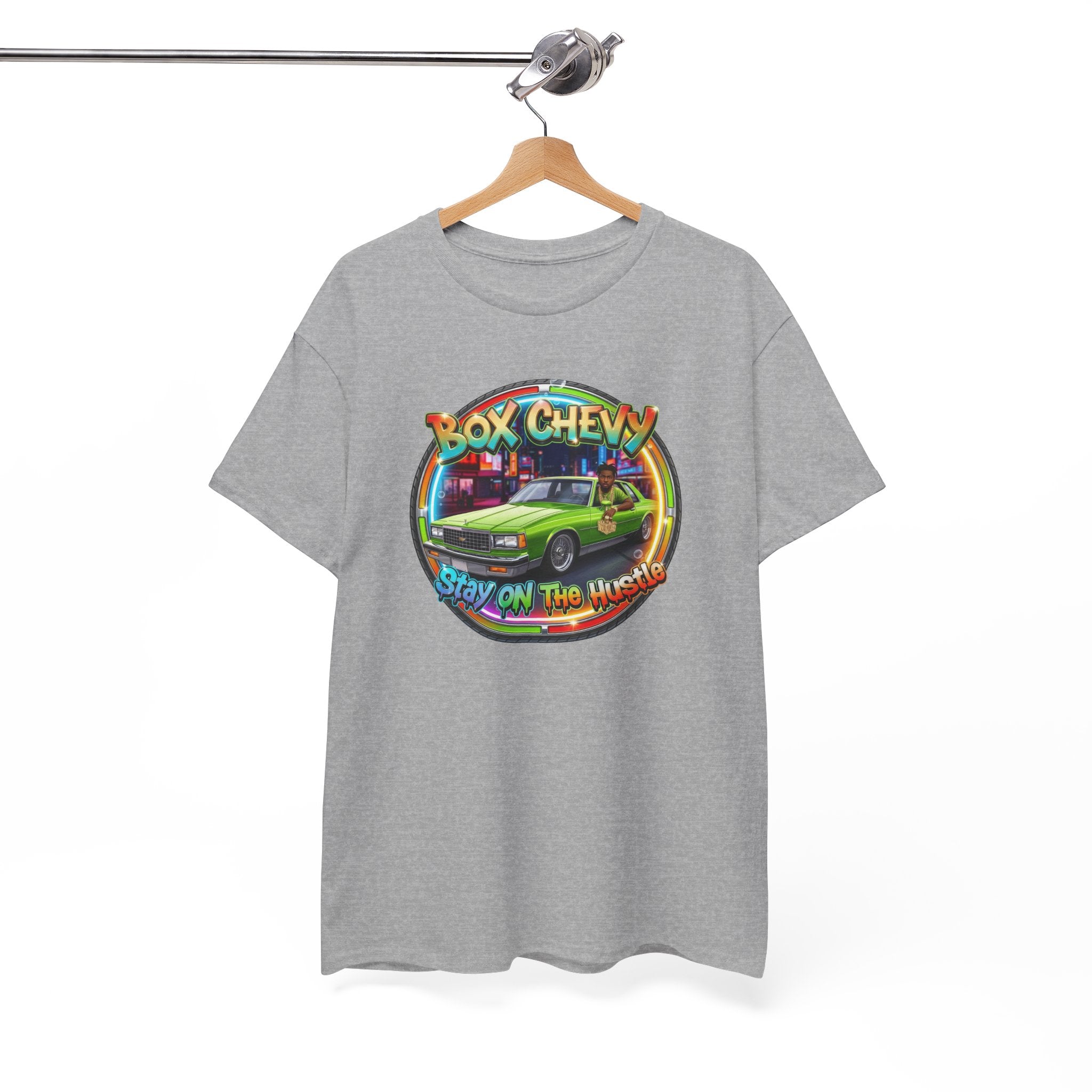 Vintage Chevy Truck Tee — "Box Chevy Stay On The Hustle" Retro Car Graphic Shirt