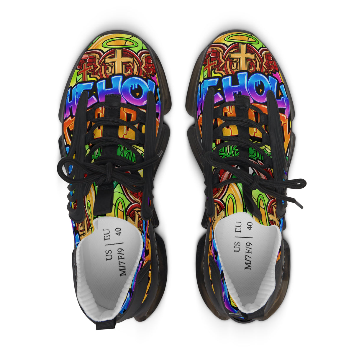 MEN'S Mesh Sneakers —" Holy Trinity " Colorful Graffiti Athletic Shoes