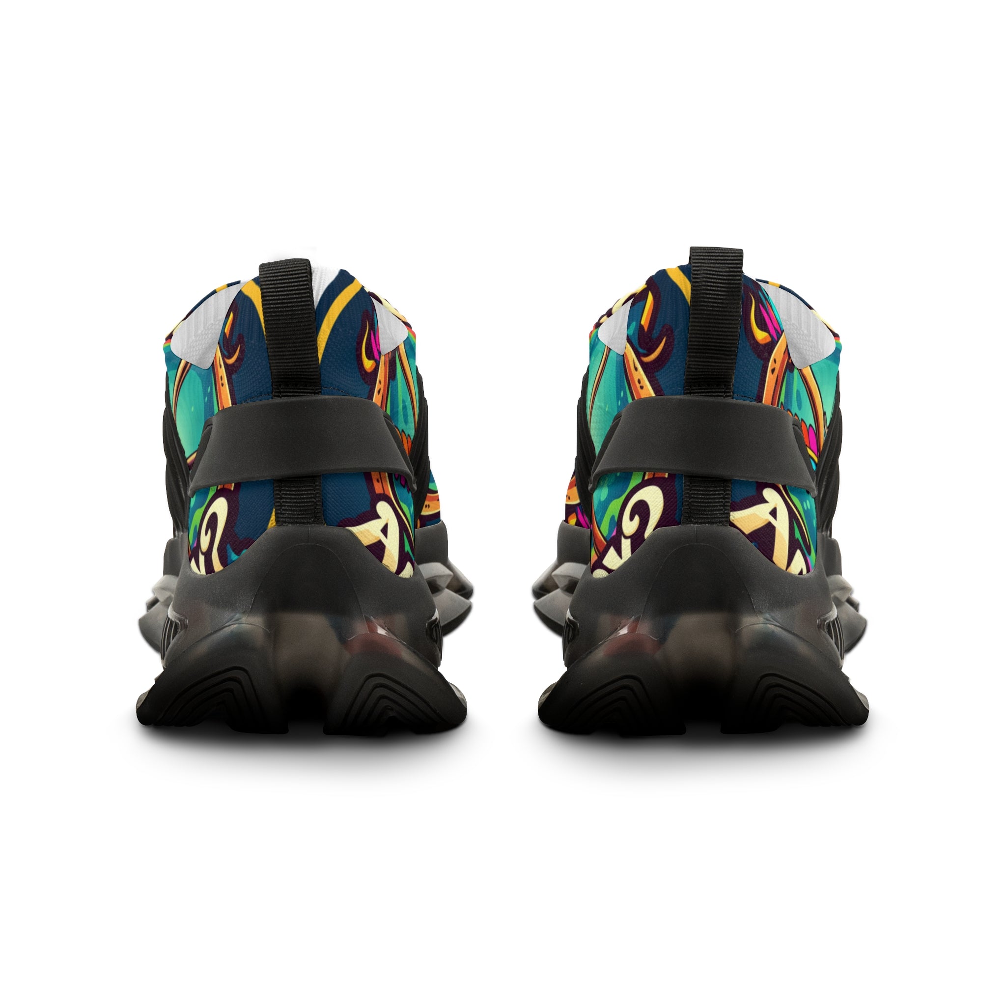 Men's Mesh Sneakers —" Can You Archery "Retro Cosmic Graphic Athletic Shoes