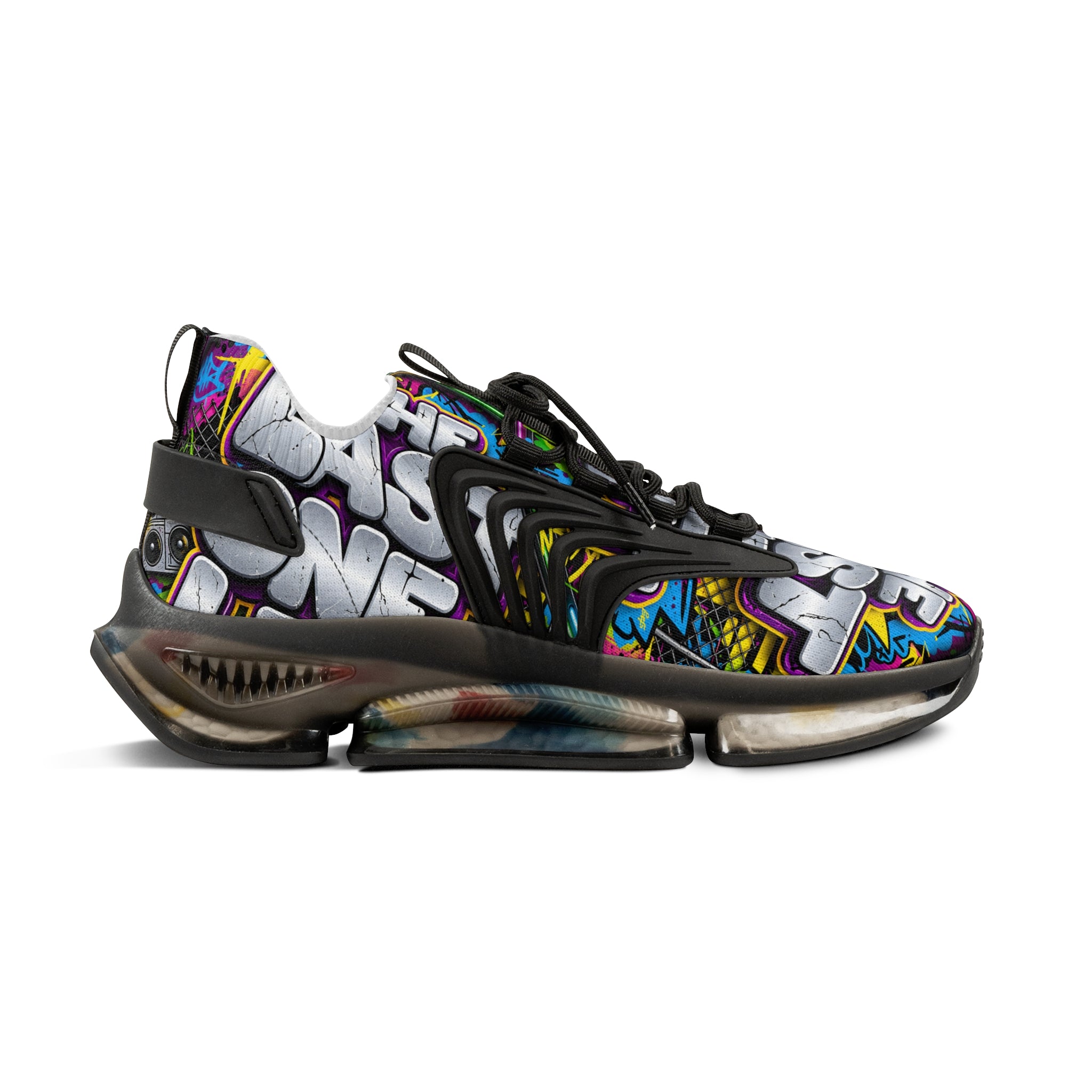 Men's Graffiti 'The Last One Left" Mesh Sneakers — Colorful Streetwear Athletic Shoes