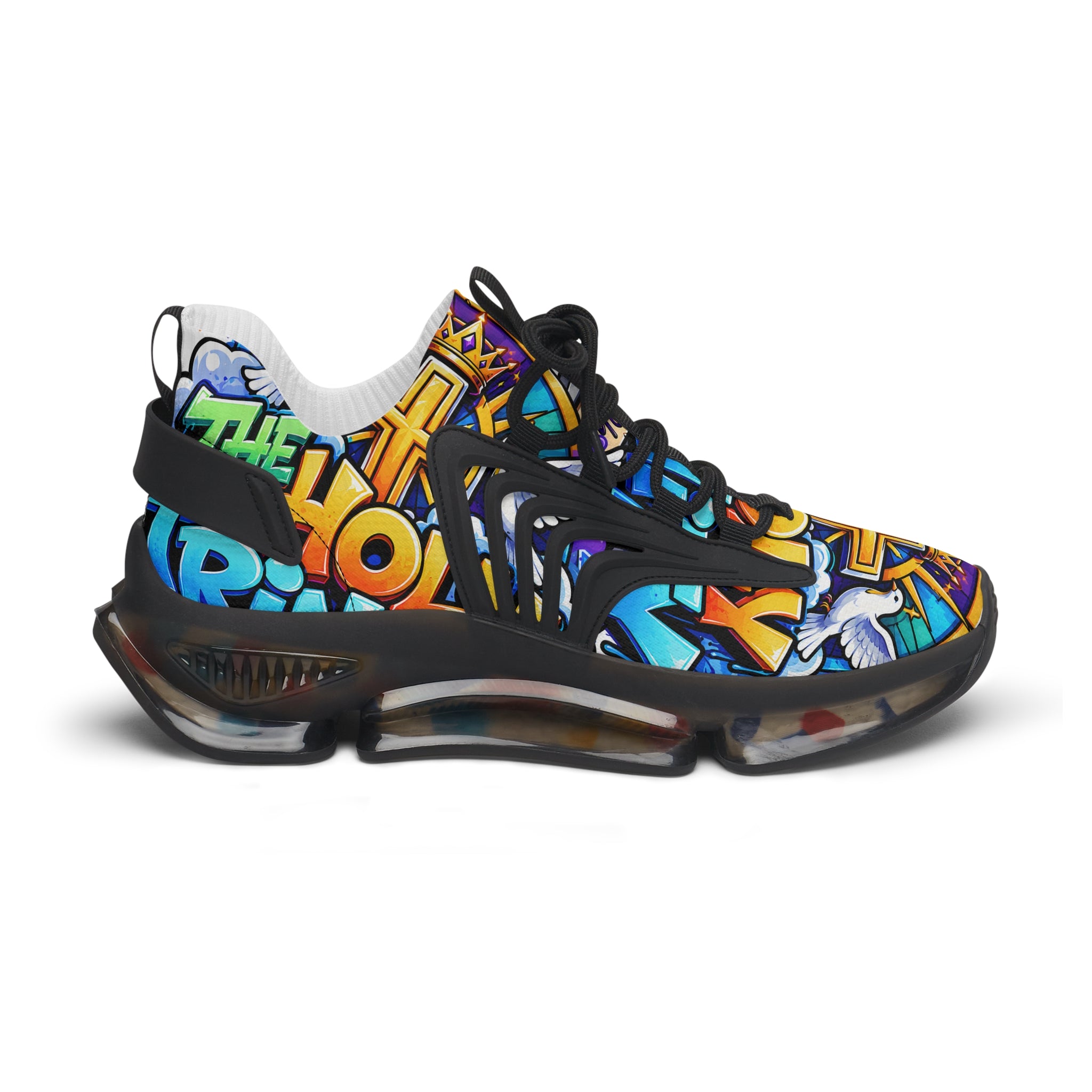 Men's Mesh Sneakers — 'The Holy' Colorful Graffiti Athletic Shoes for Women