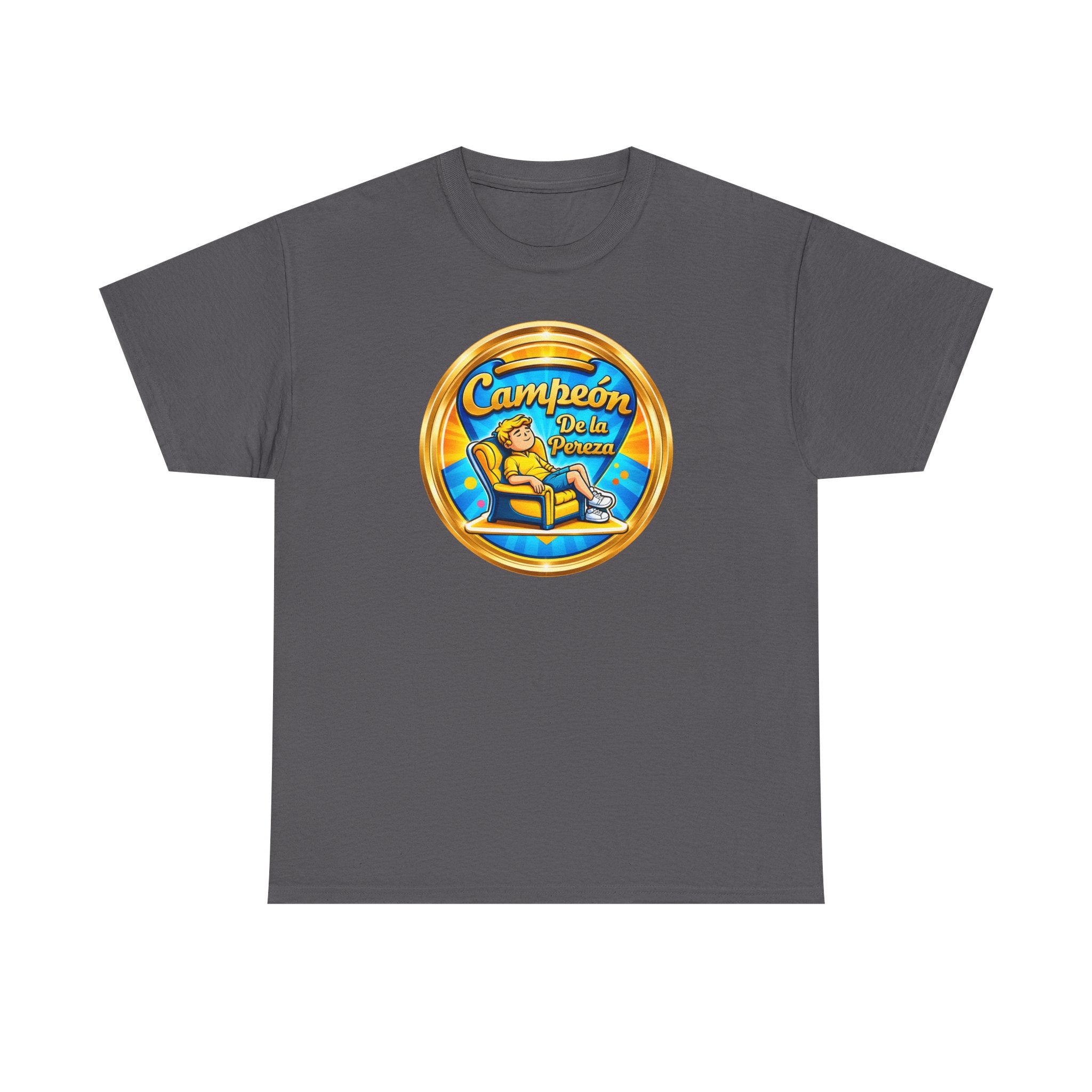 "Campeón De La Pereza" Tee — Gold Badge Adventure T‑Shirt