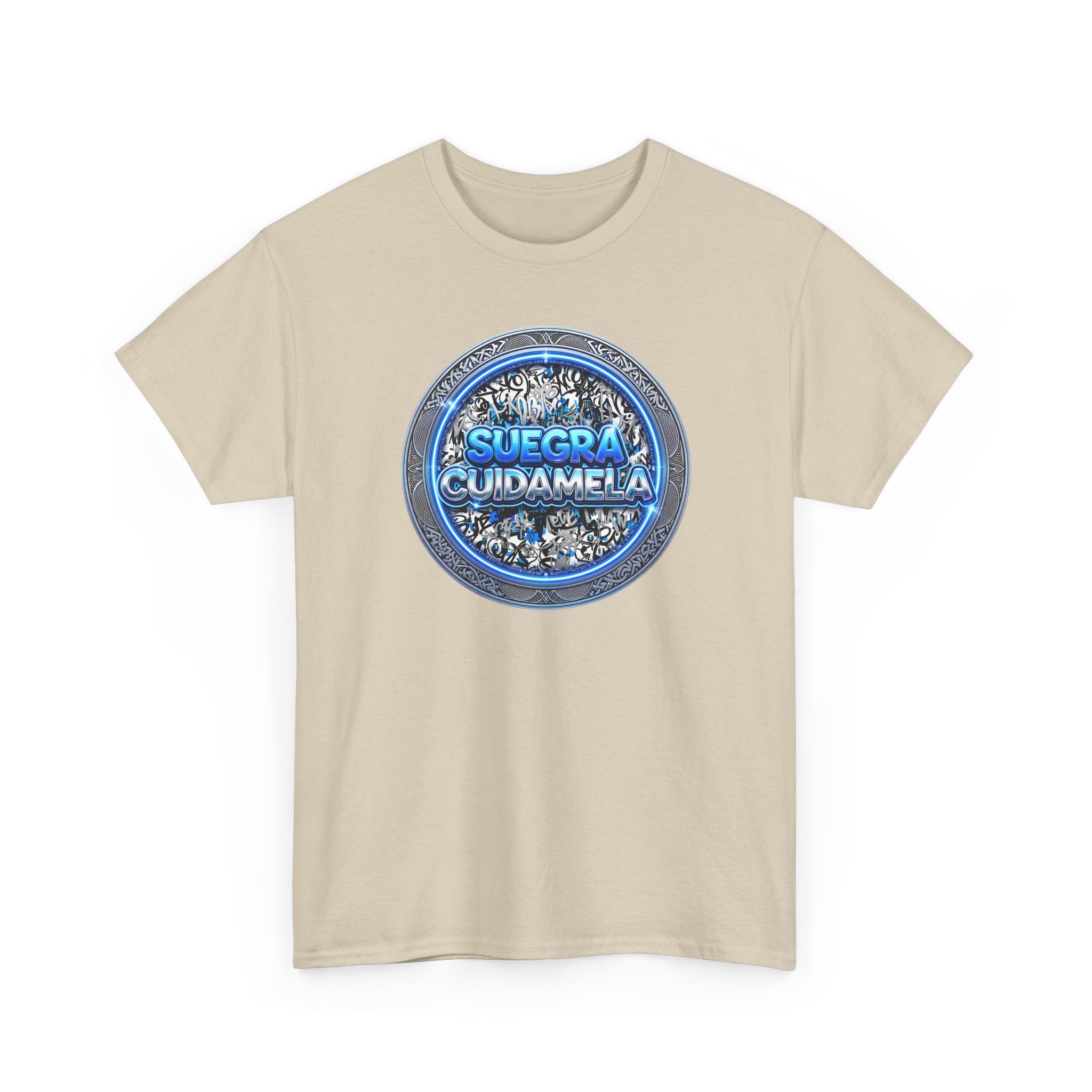 T-Shirt — Suegra Cuídame (Blue Floral Emblem)