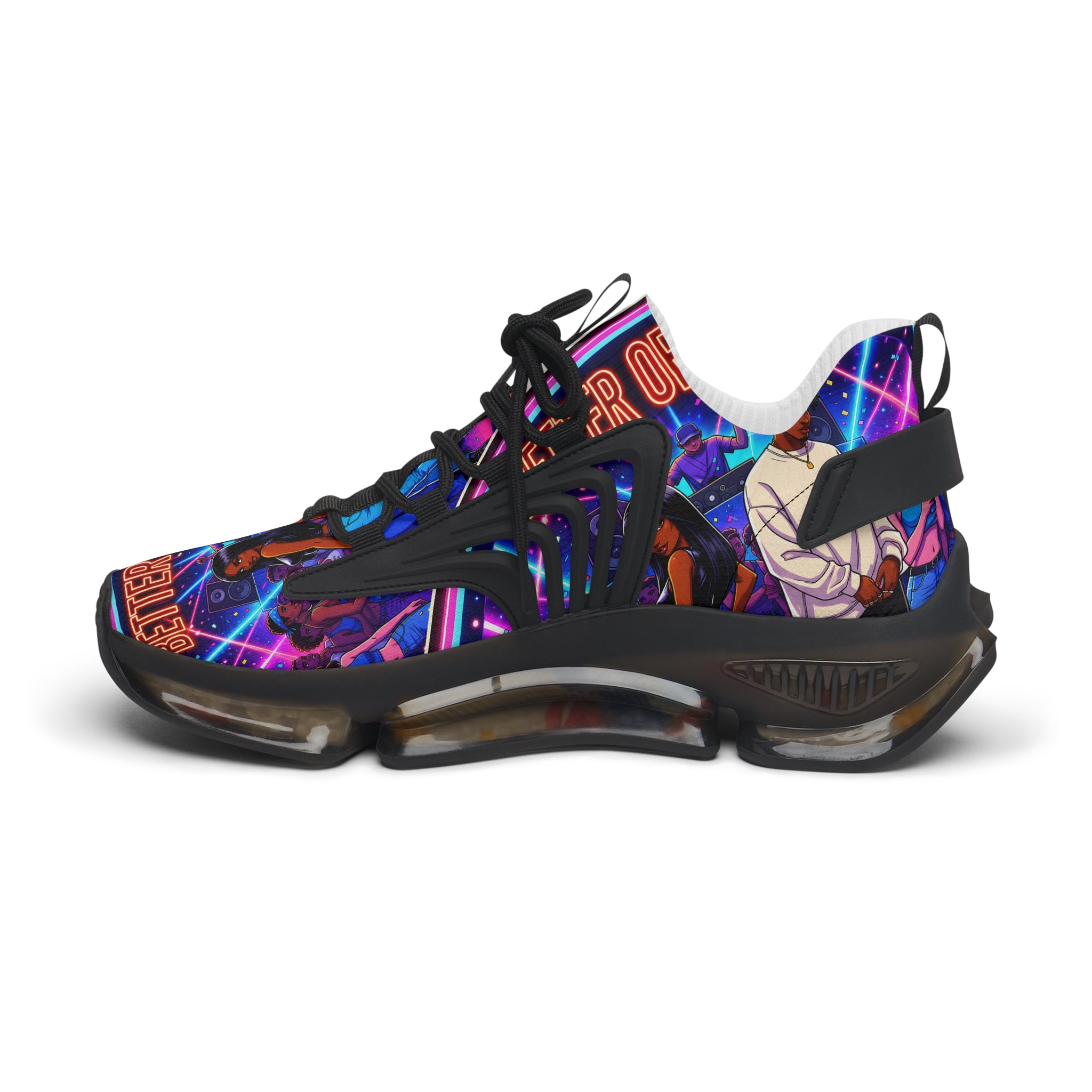 Women's Mesh Sneakers — Retro Vaporwave Anime Graphic Athletic Shoes