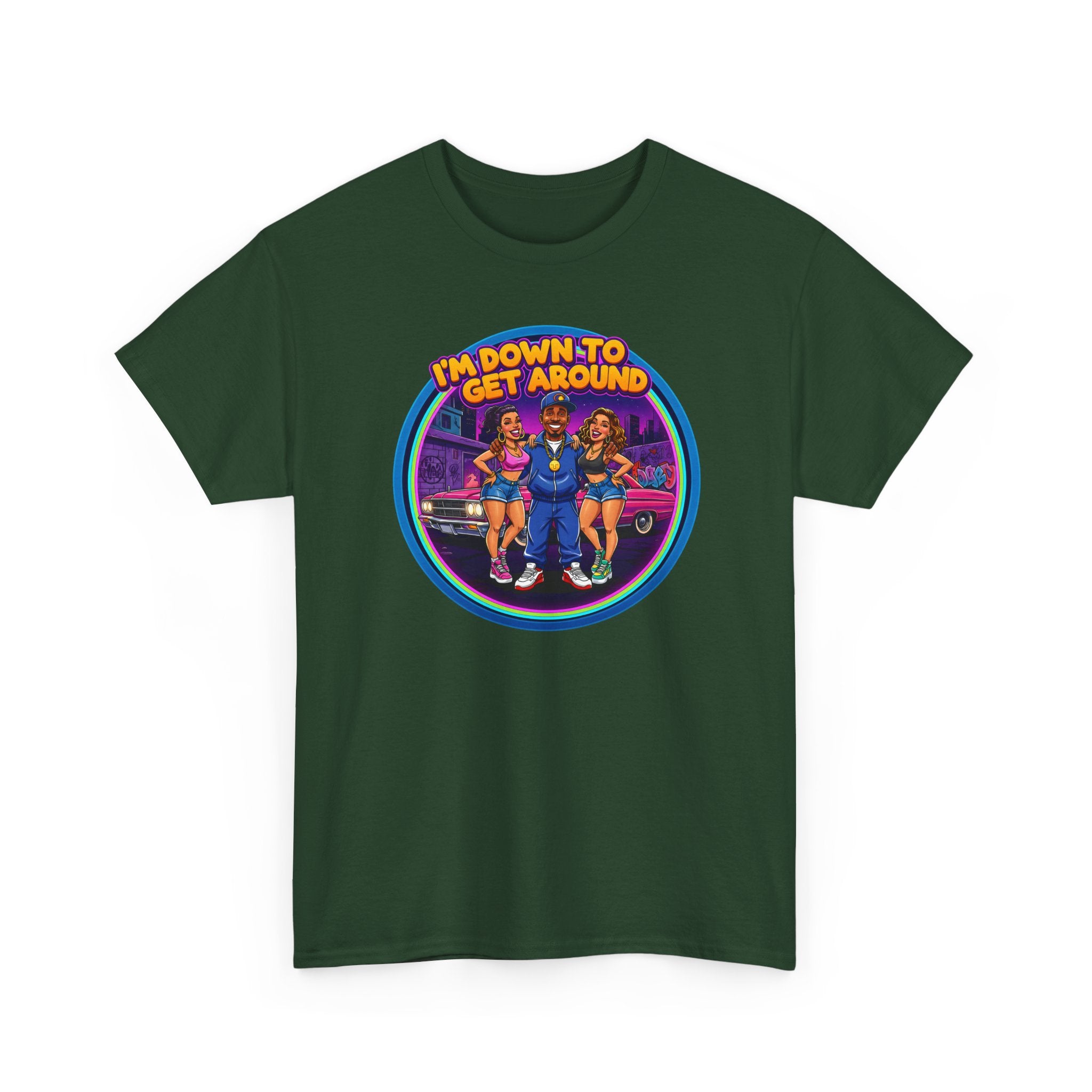 T-Shirt — 'I'm Down to Get Around' Retro Skate Crew Graphic Tee