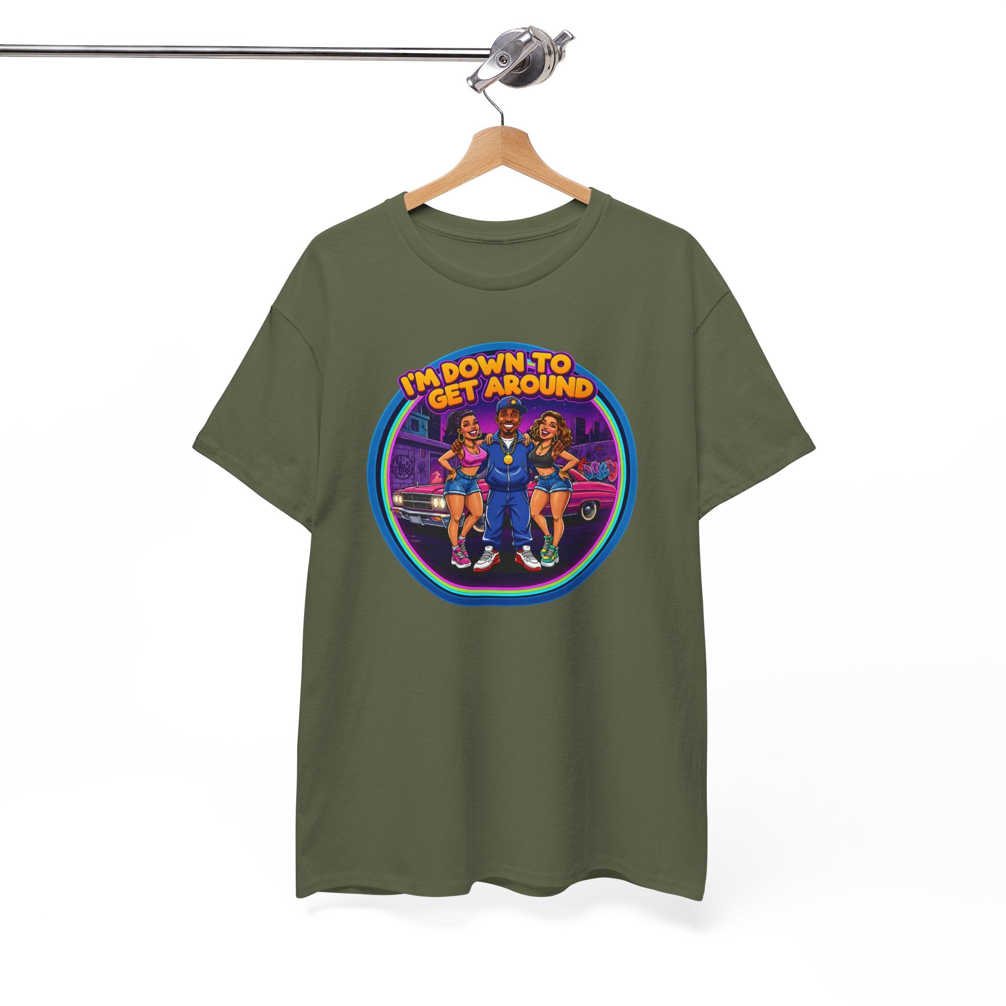 T-Shirt — 'I'm Down to Get Around' Retro Skate Crew Graphic Tee