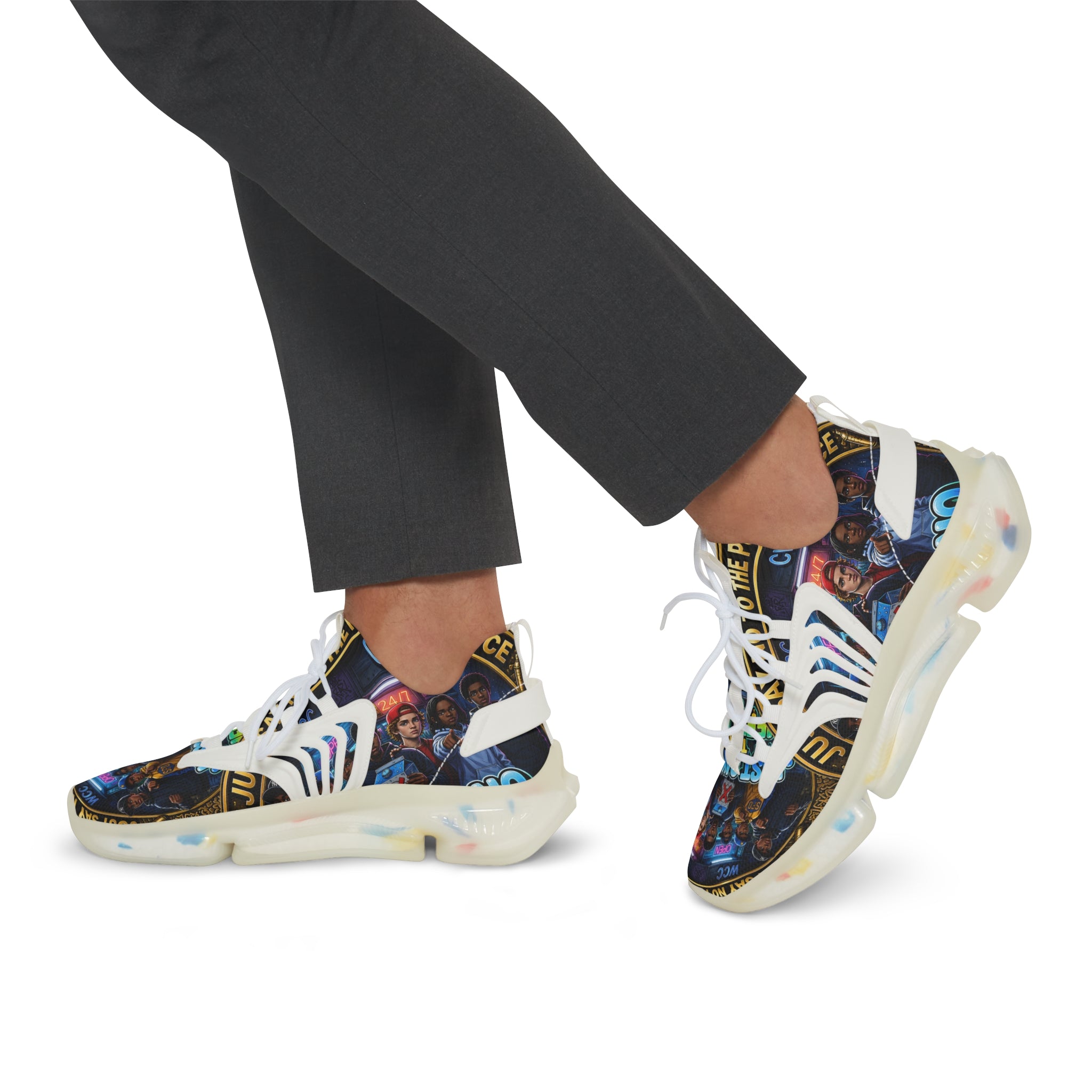 Mesh Sneakers — "Just Say No To The Puffy Juice"" Graphic Runner