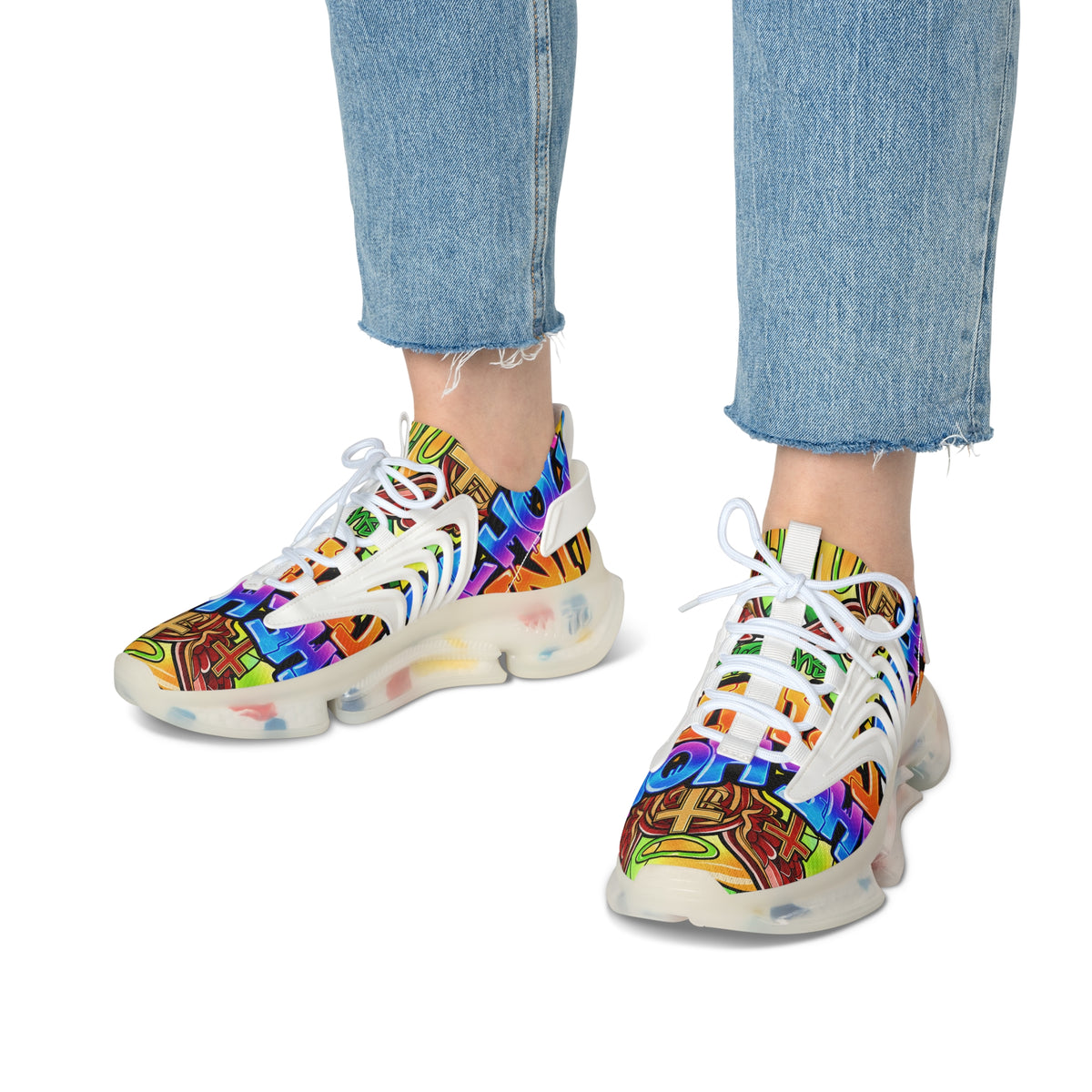MEN'S Mesh Sneakers —" Holy Trinity " Colorful Graffiti Athletic Shoes