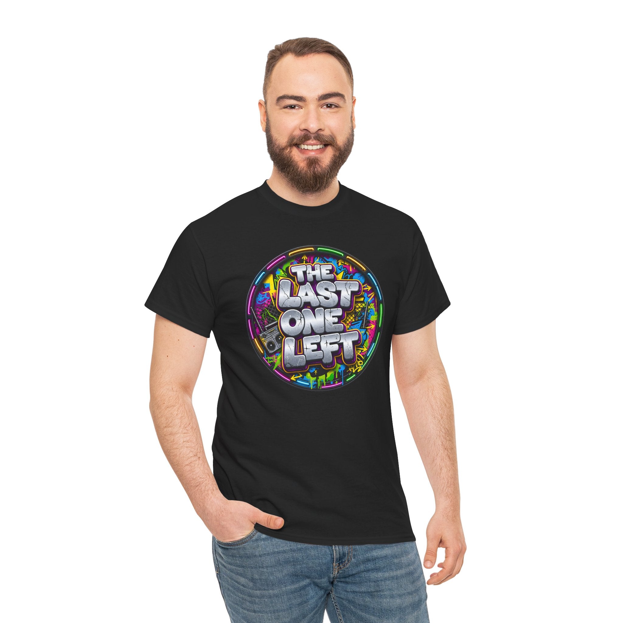 Graphic Tee - "The Last One Left" Colorful Retro Badge