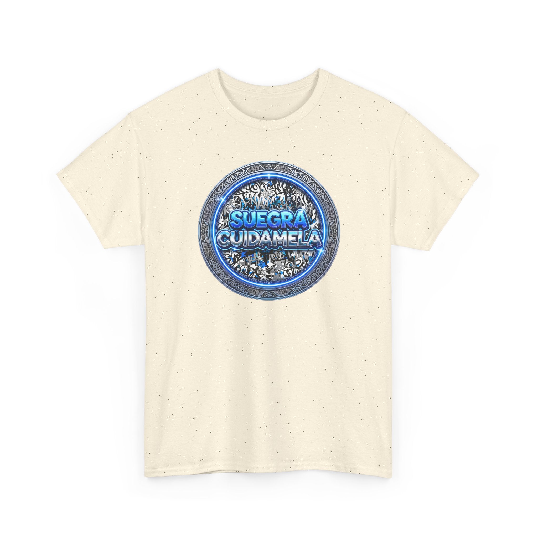 T-Shirt — Suegra Cuídame (Blue Floral Emblem)